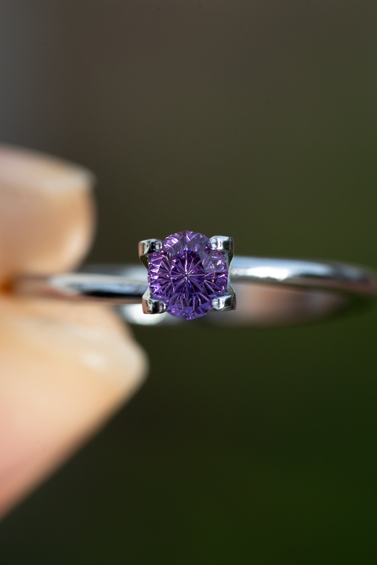 0.64 Carat Purple Pink Fantasy Cut Oval Umba Sapphire