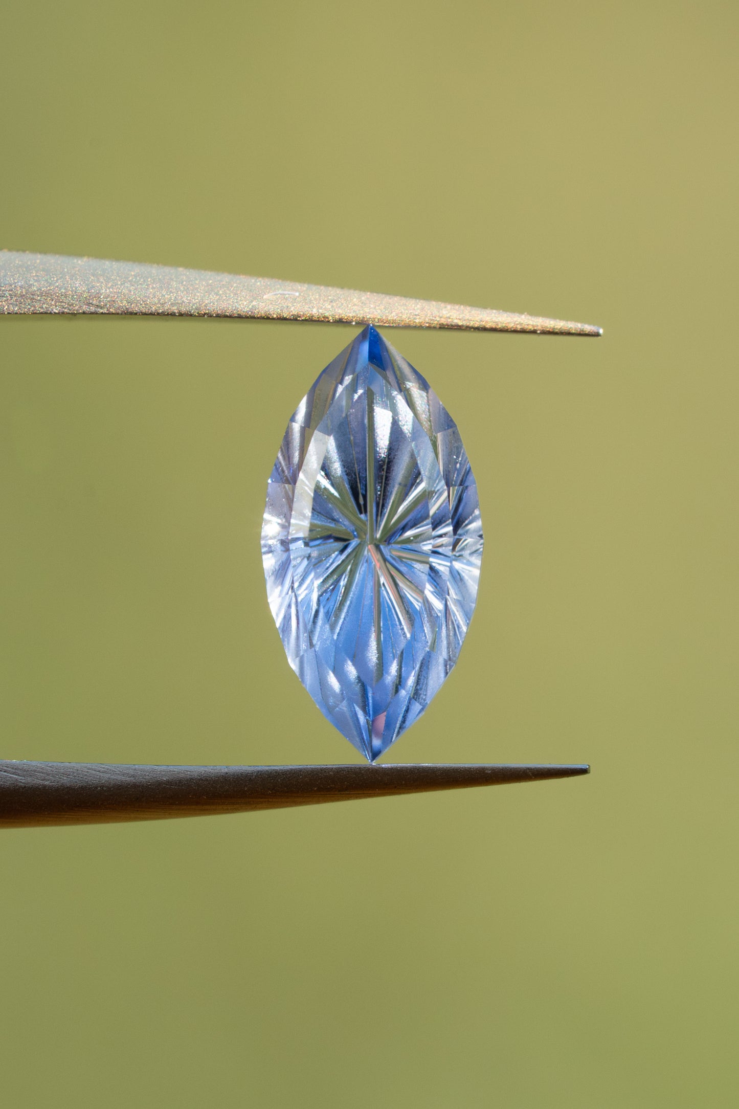 0.75 Carat Two Tone Blue Fantasy Cut Lab Sapphire
