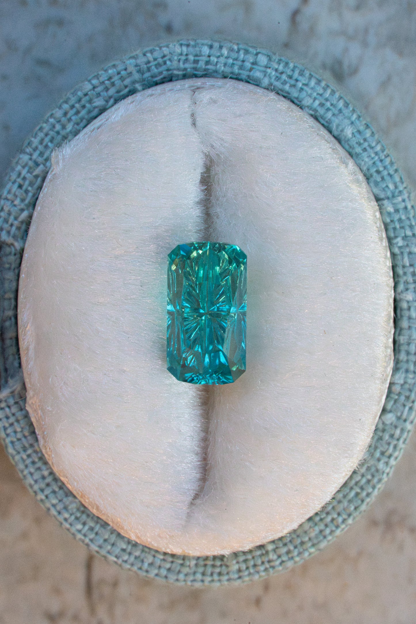 2.11 Carat Teal-Green Fantasy Cut Lab Sapphire
