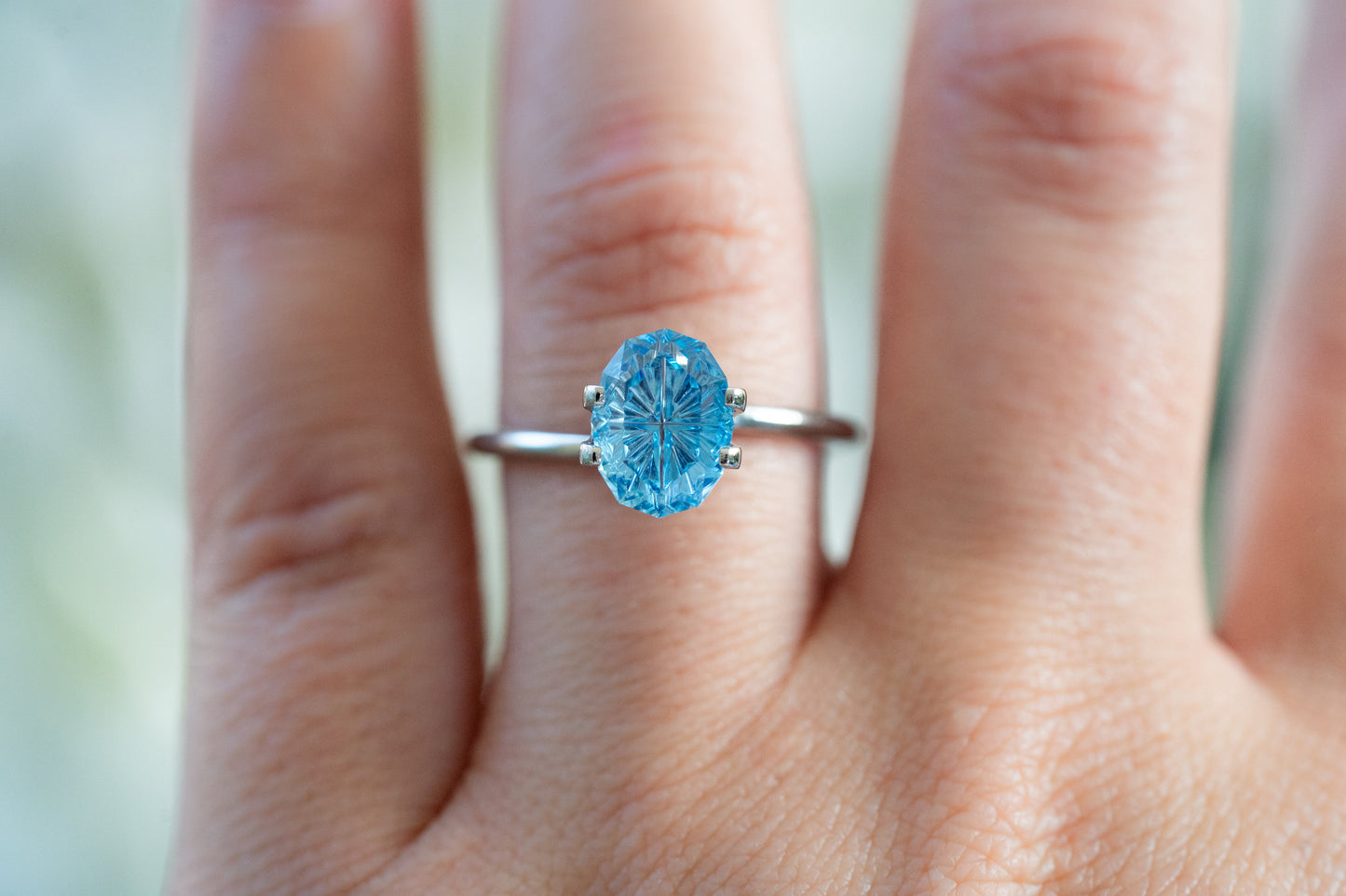 2.47 Carat Vibrant Blue Fantasy Cut Lab Sapphire