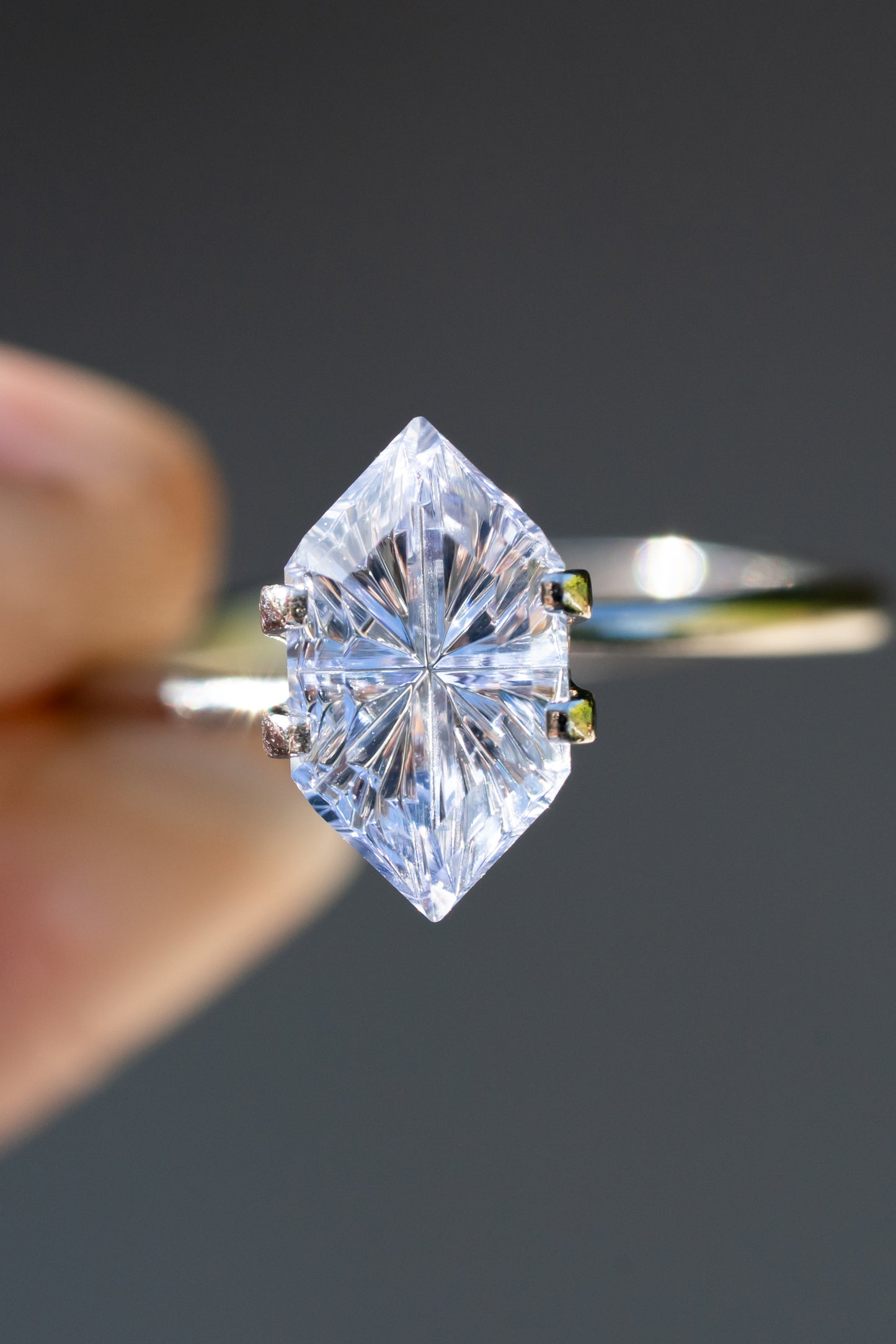 2.79 Carat Silvery Blue Lab Sapphire