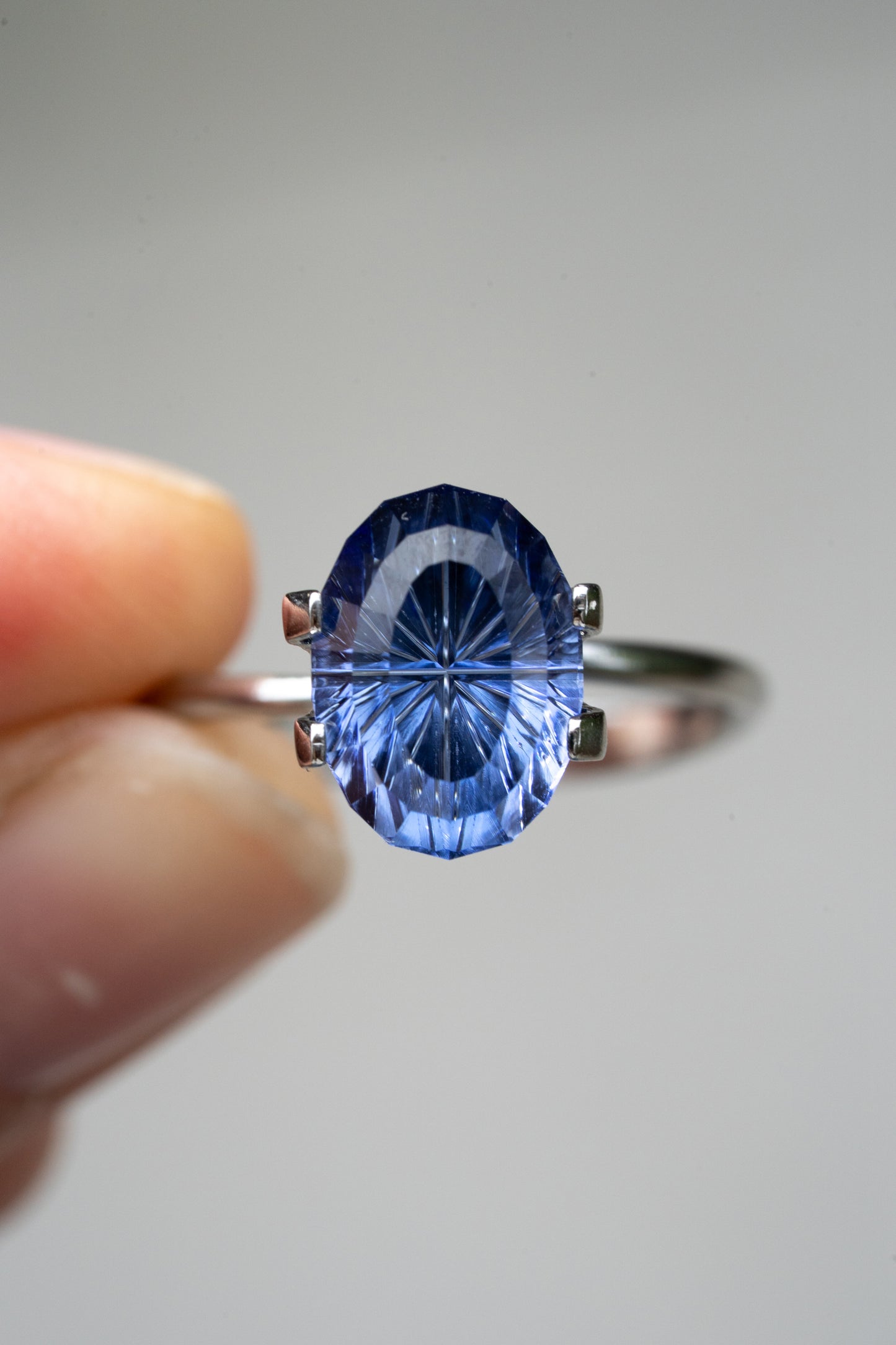 4.97 Carat Blue Fantasy Cut Lab Sapphire