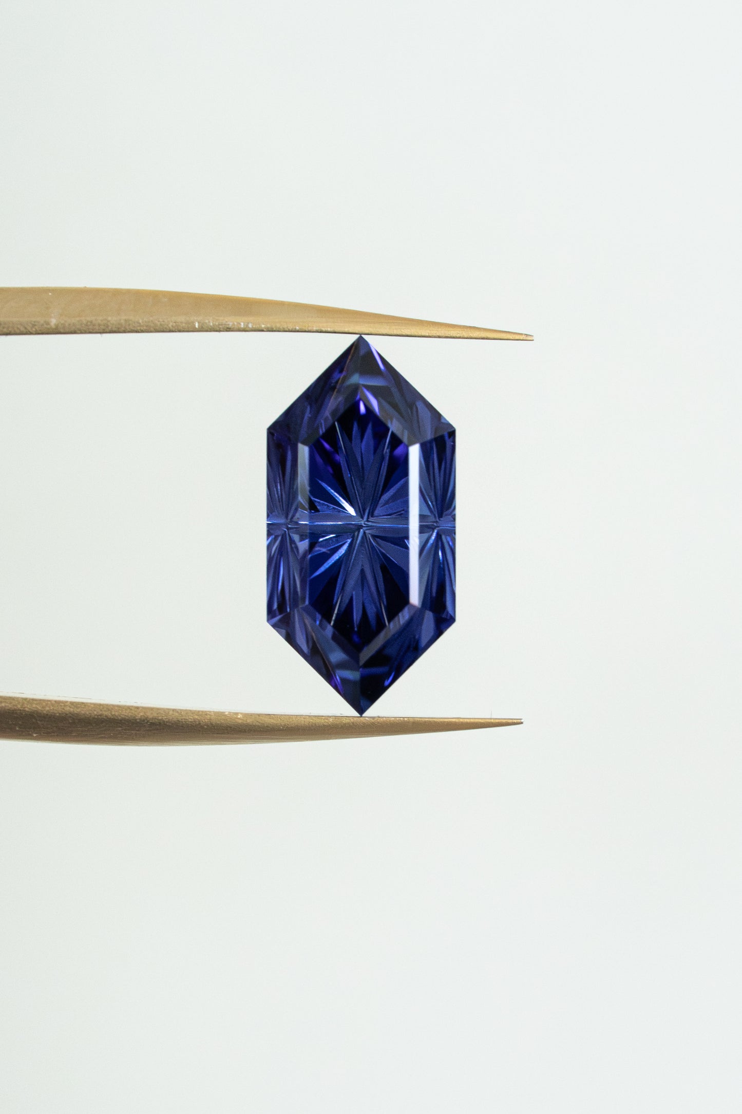 3.0 Carat Dark Blue Fantasy Cut Lab Sapphire