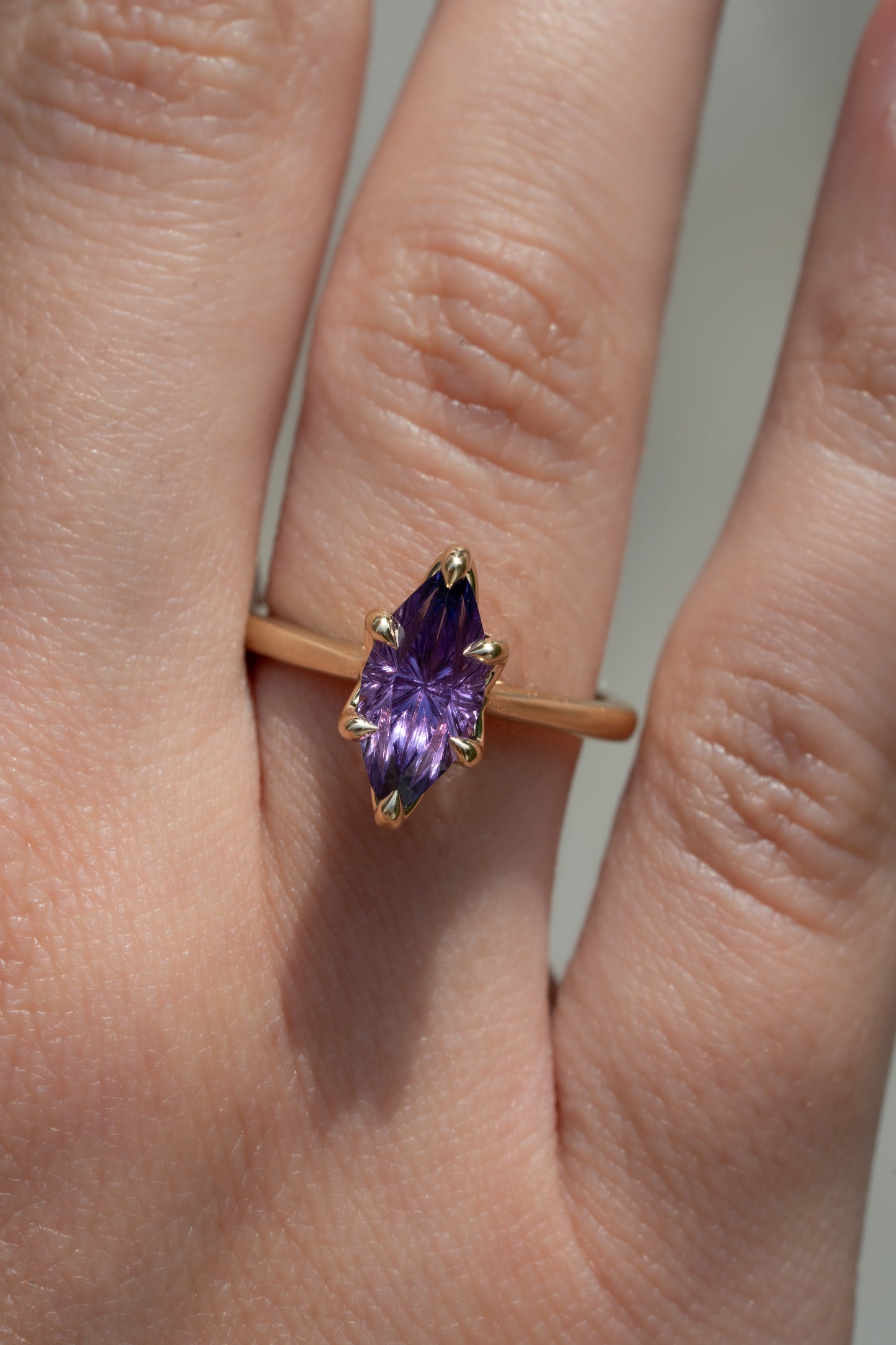 Evermore Ring- Size 5.5 Fantasy Cut Purple Lab Sapphire