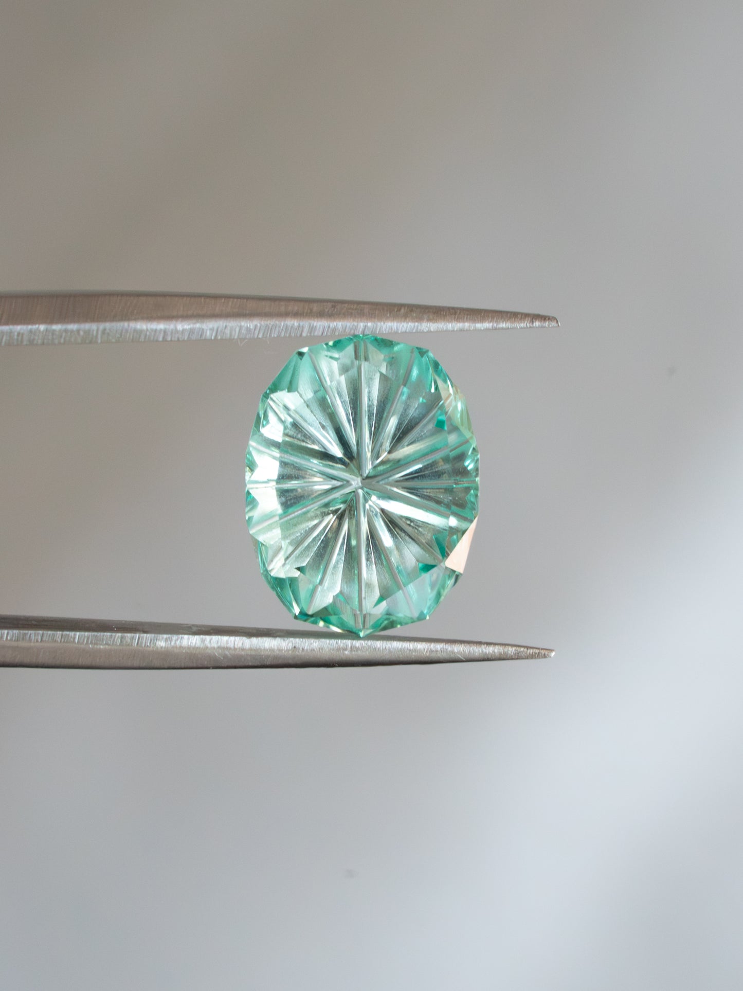 2.45 Carat Lagoon-Green Fantasy Cut Lab Sapphire