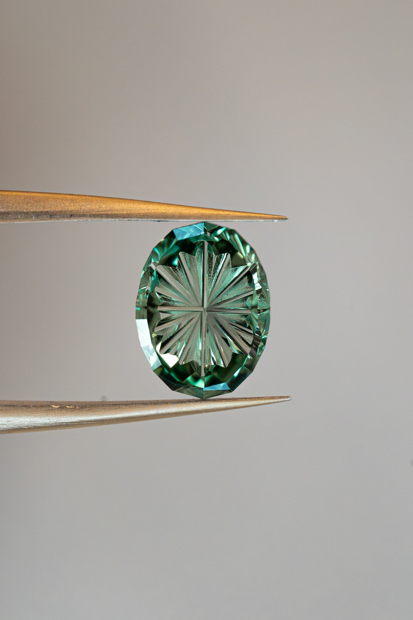 0.91 Carat Green Fantasy Cut Lab Sapphire