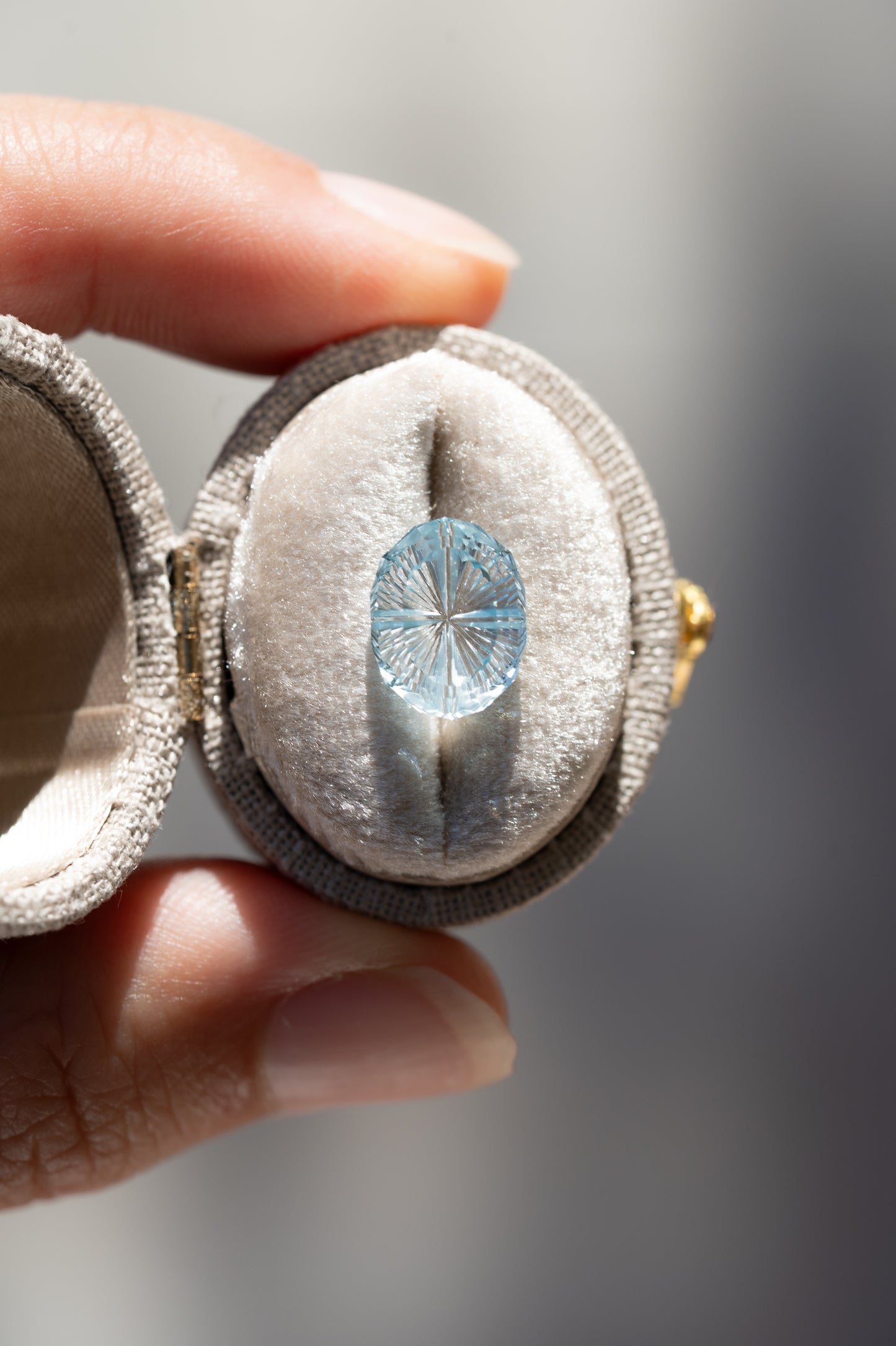 4.17 Carat Light Blue Fantasy Cut Lab Sapphire