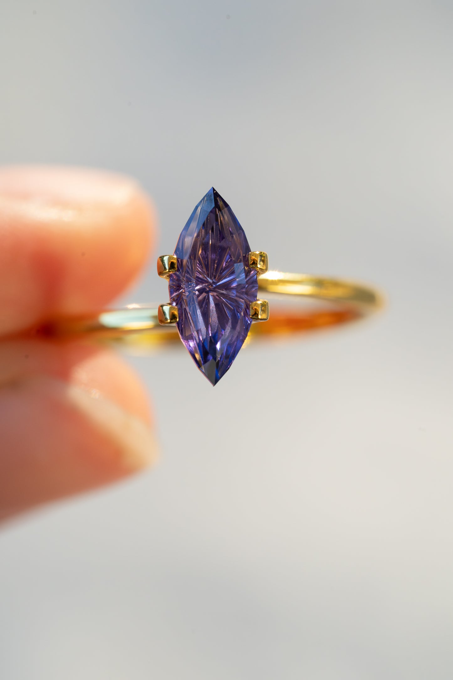 1.94 Carat Two Tone Purple Fantasy Cut Lab Sapphire