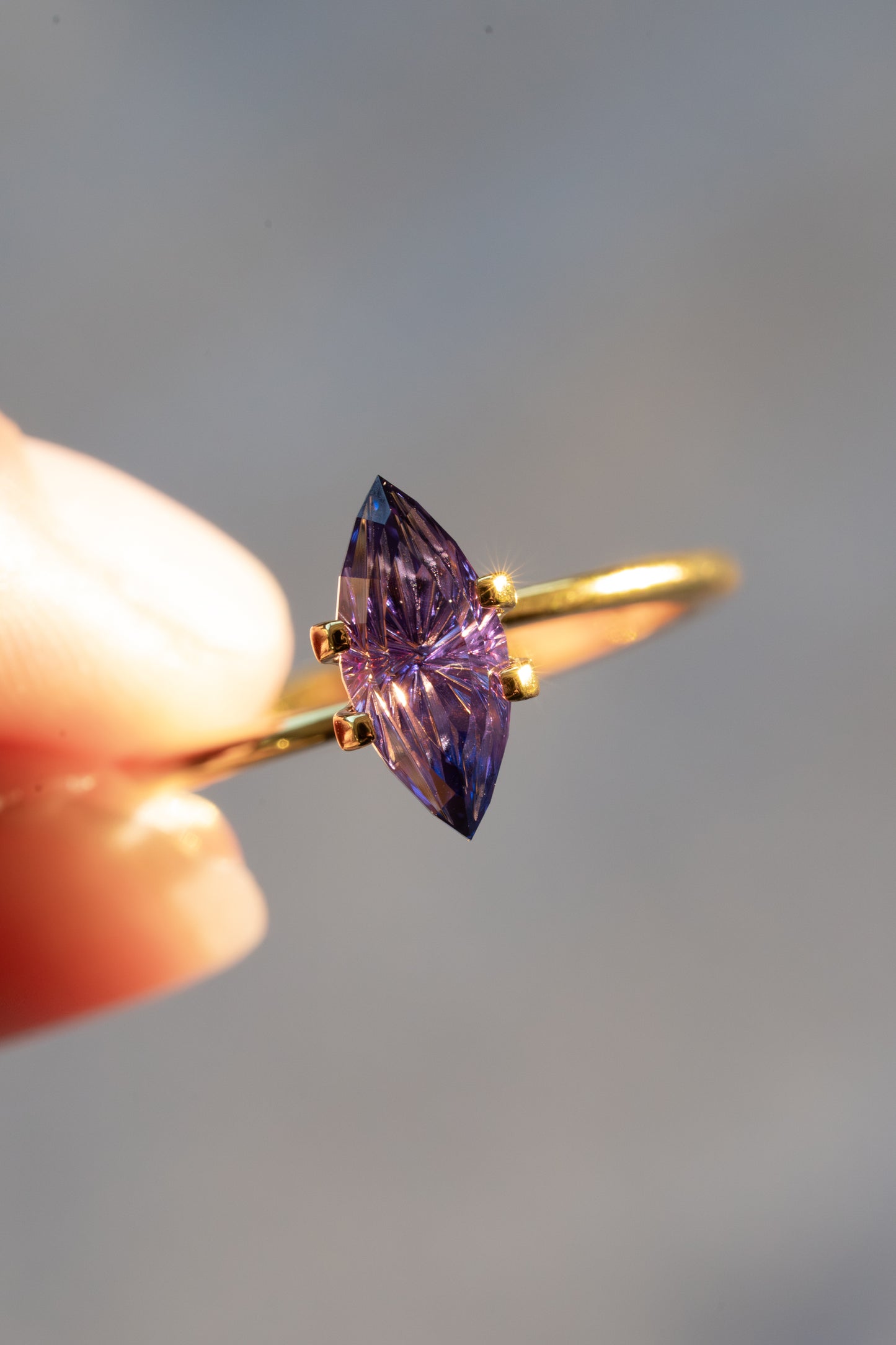 1.94 Carat Two Tone Purple Fantasy Cut Lab Sapphire