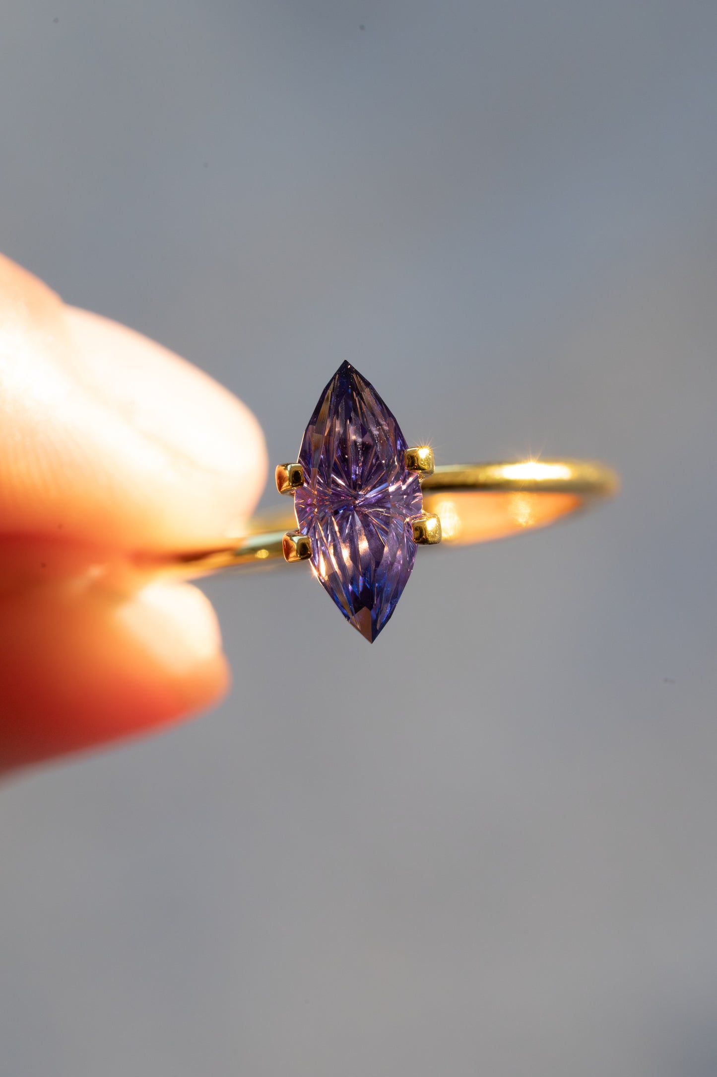 1.94 Carat Two Tone Purple Fantasy Cut Lab Sapphire