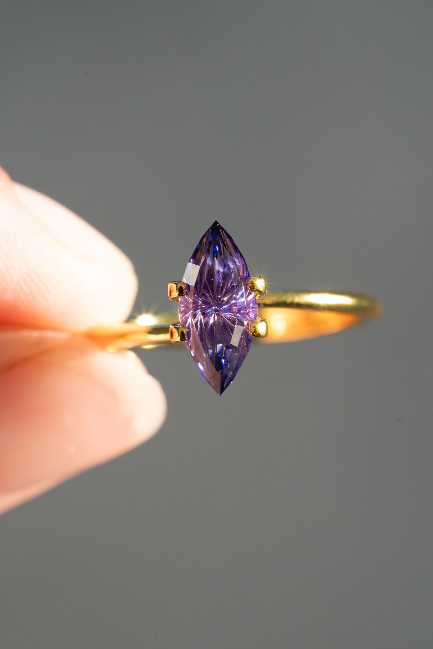 1.94 Carat Two Tone Purple Fantasy Cut Lab Sapphire