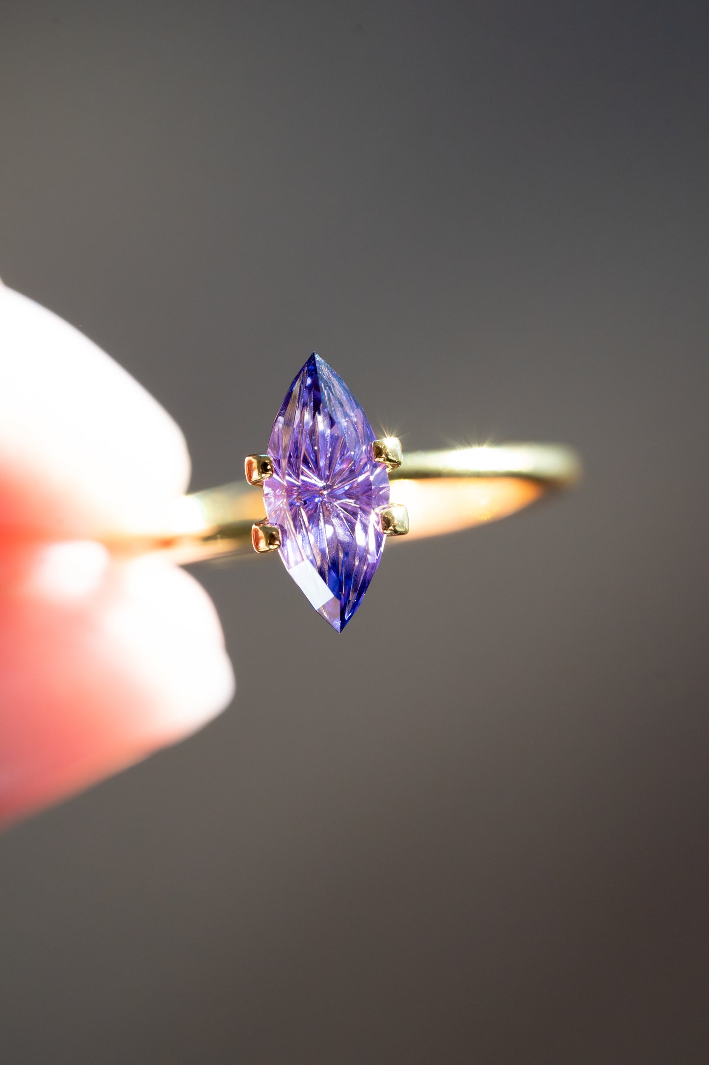 1.94 Carat Two Tone Purple Fantasy Cut Lab Sapphire