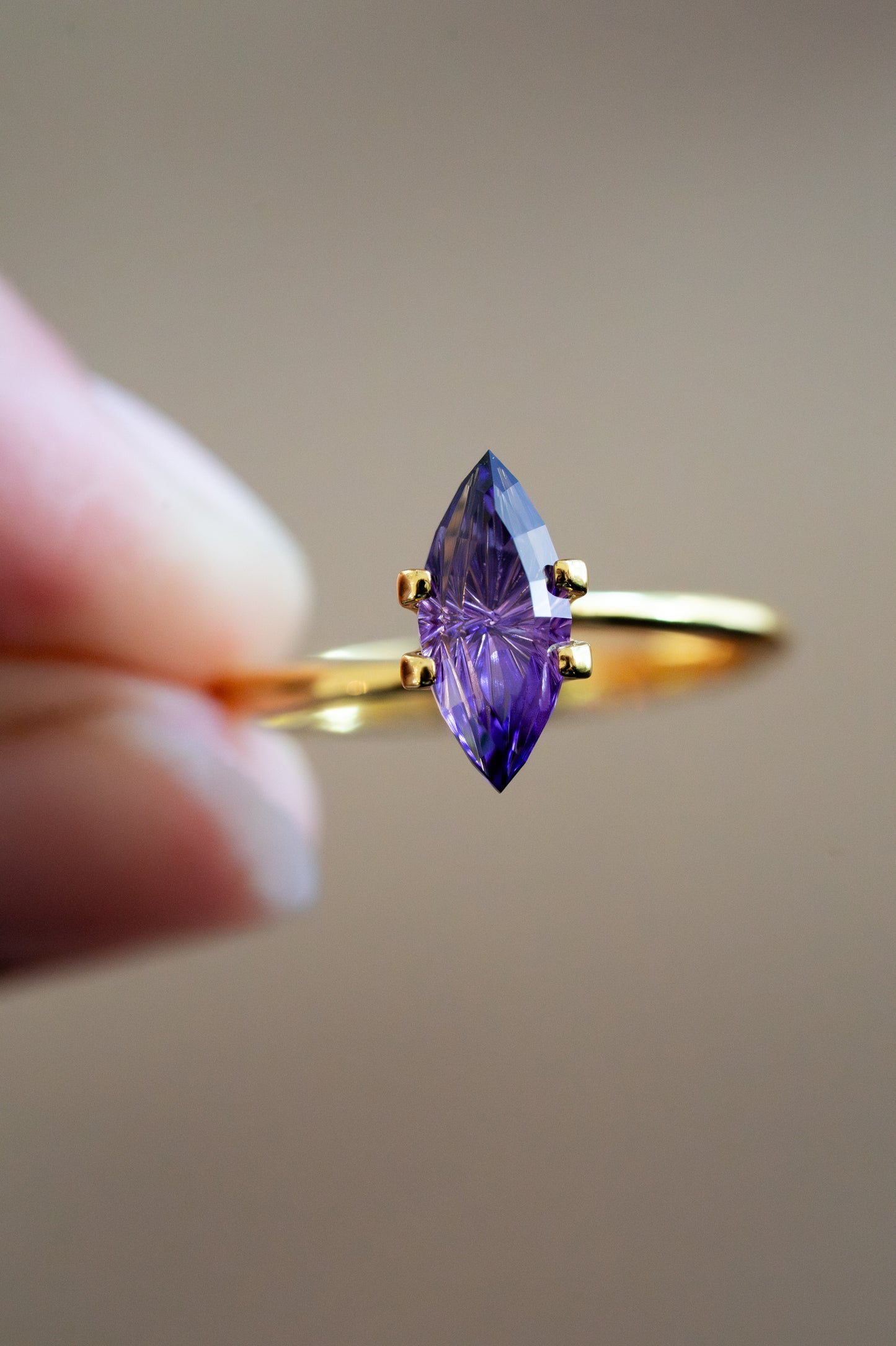 1.94 Carat Two Tone Purple Fantasy Cut Lab Sapphire