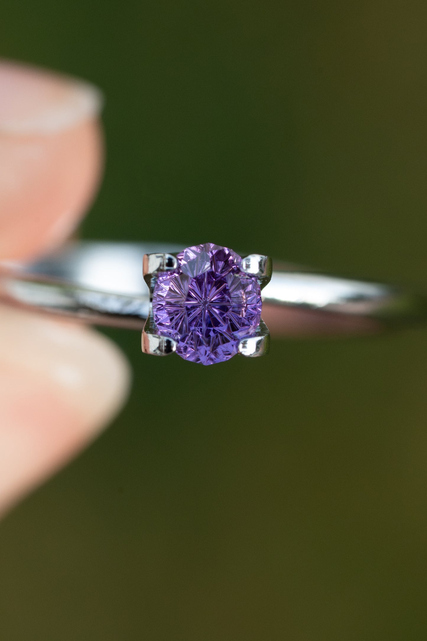 0.64 Carat Purple Pink Fantasy Cut Oval Umba Sapphire