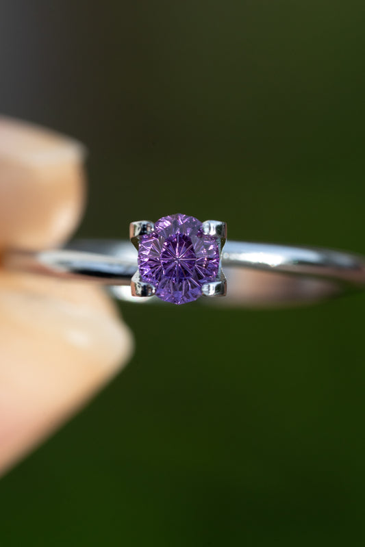 0.64 Carat Purple Pink Fantasy Cut Oval Umba Sapphire