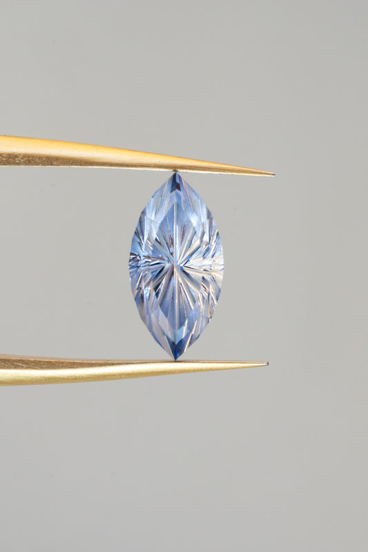 0.75 Carat Two Tone Blue Fantasy Cut Lab Sapphire