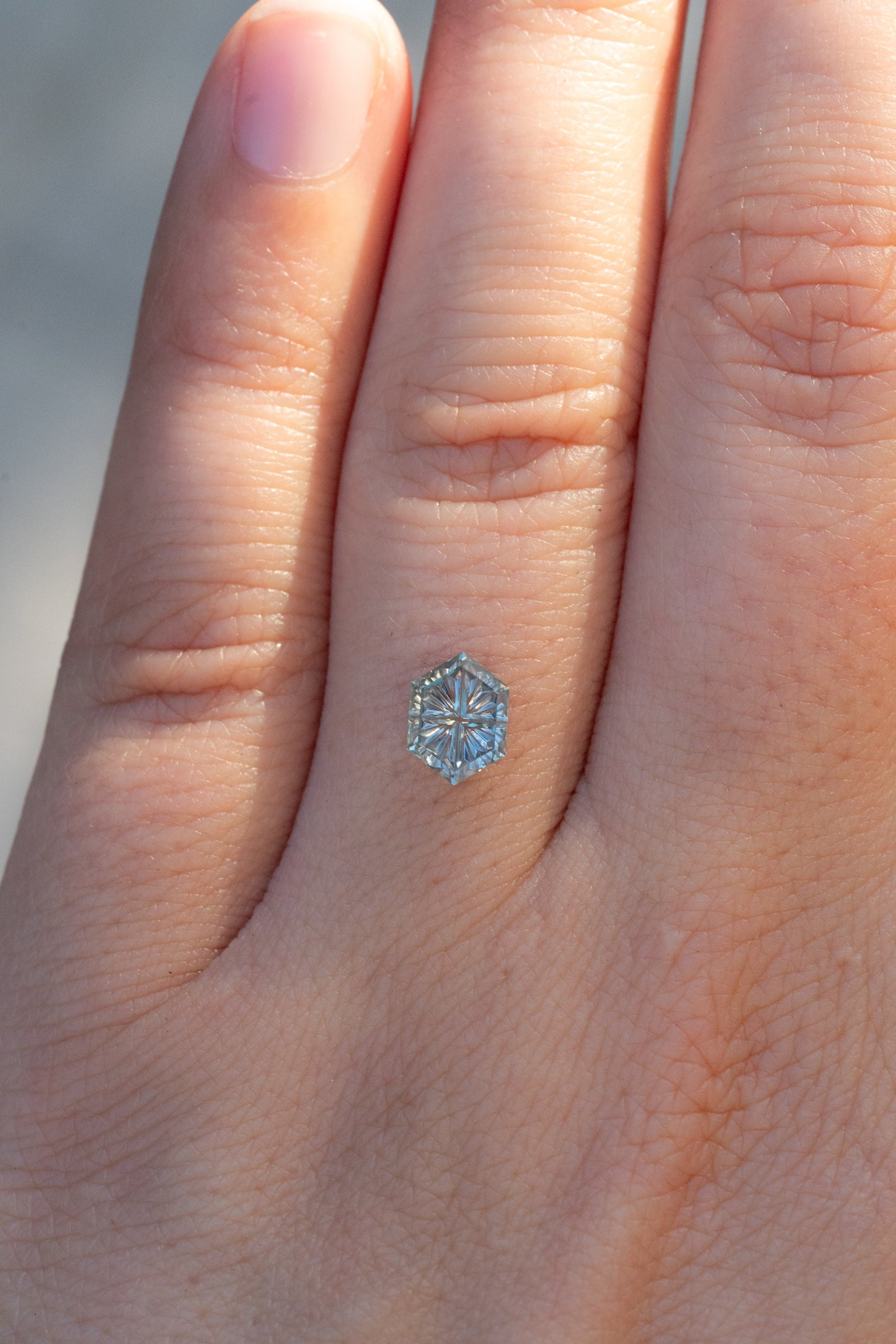 0.88 Carat Light Turquoise Fantasy Cut Montana Sapphire