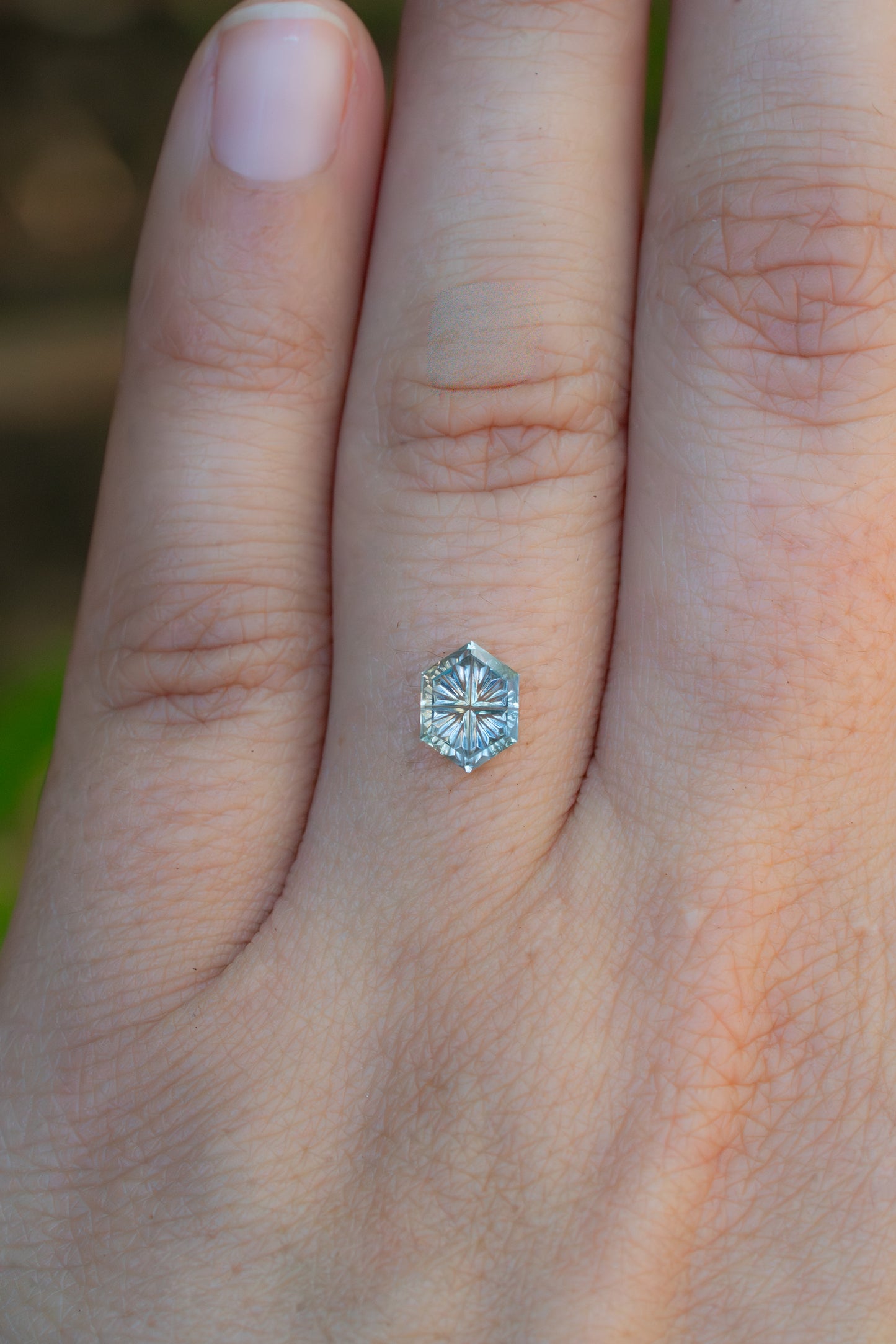 0.88 Carat Light Turquoise Fantasy Cut Montana Sapphire