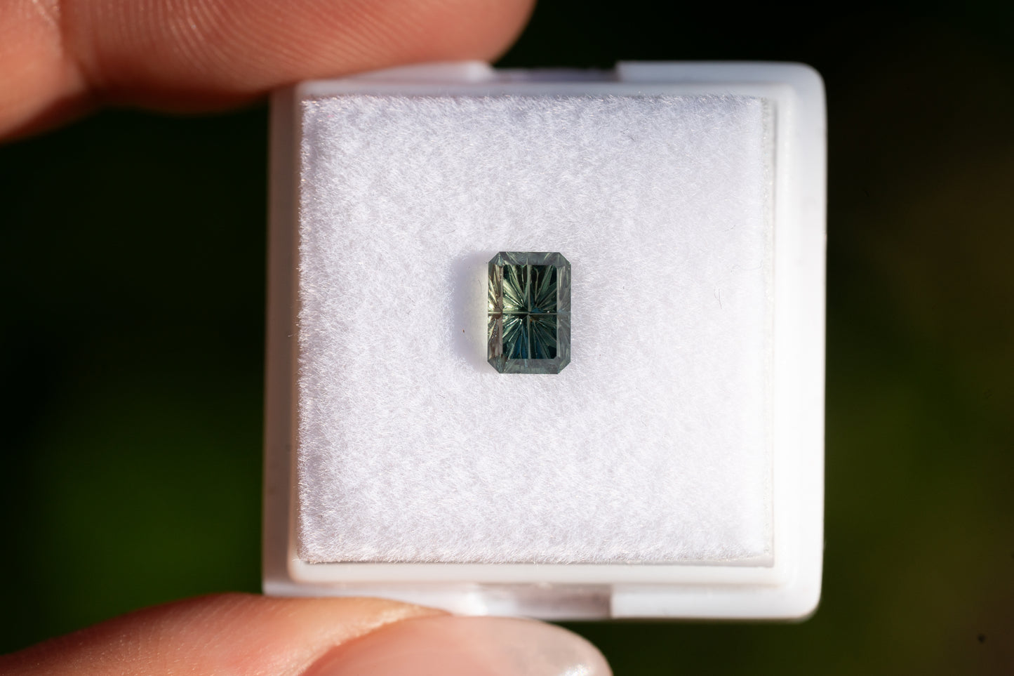 0.97 Carat Two-Tone Green Fantasy Cut Kenyan Sapphire