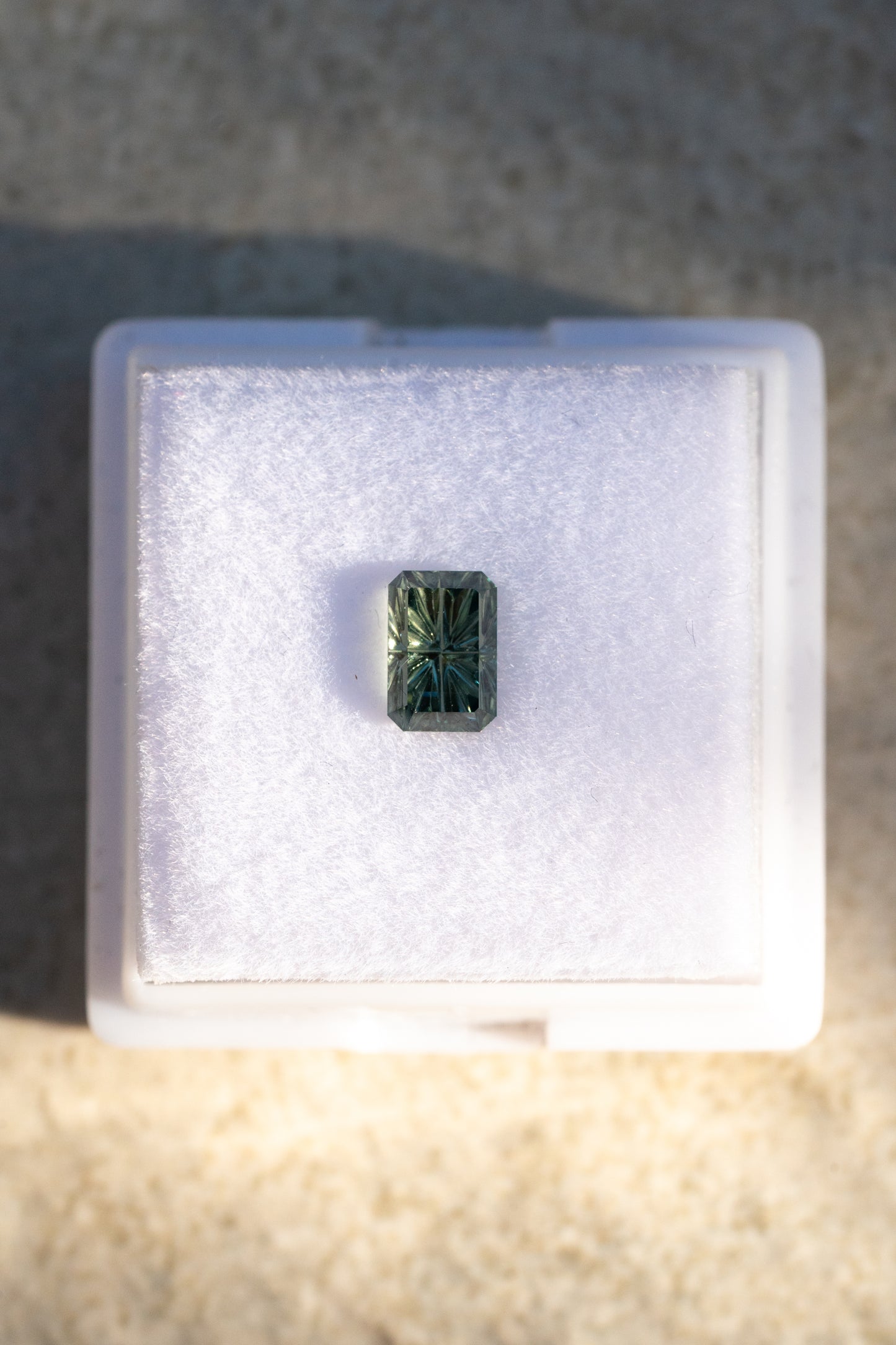 0.97 Carat Two-Tone Green Fantasy Cut Kenyan Sapphire