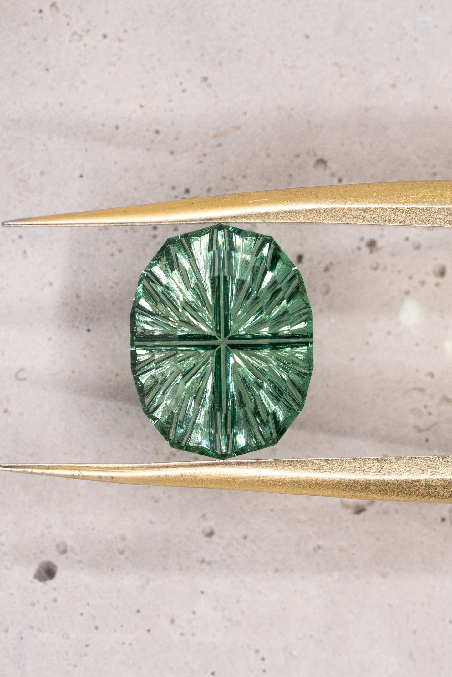 1.09 Carat Leafy Green Fantasy Cut Lab Sapphire