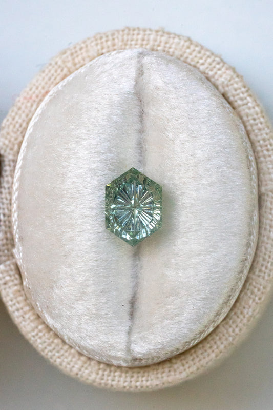 1.11 Carat Color Change Leaf Green Teal Blue Fantasy Cut Montana Sapphire