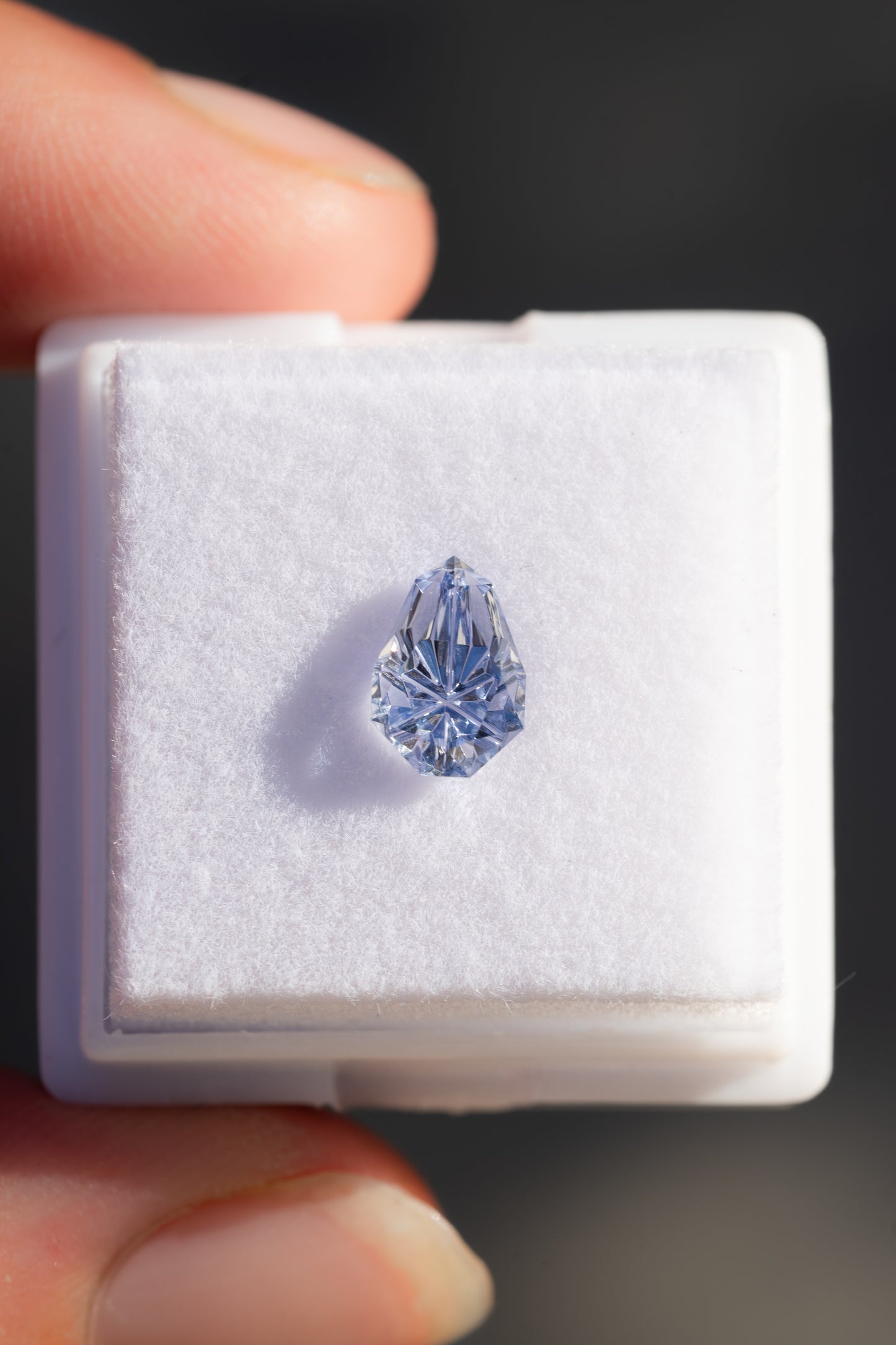 1.18 Carat Periwinkle Blue Pear Lab Sapphire
