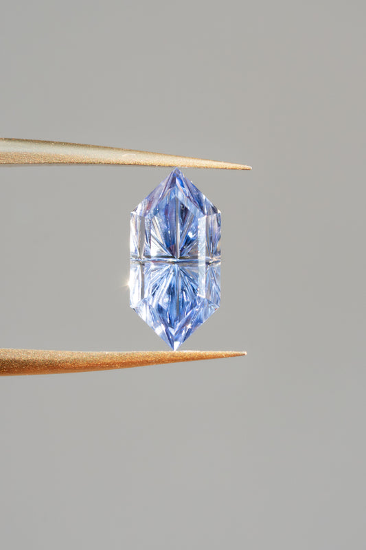 1.19 Carat Two Tone Blue Fantasy Cut Lab Sapphire