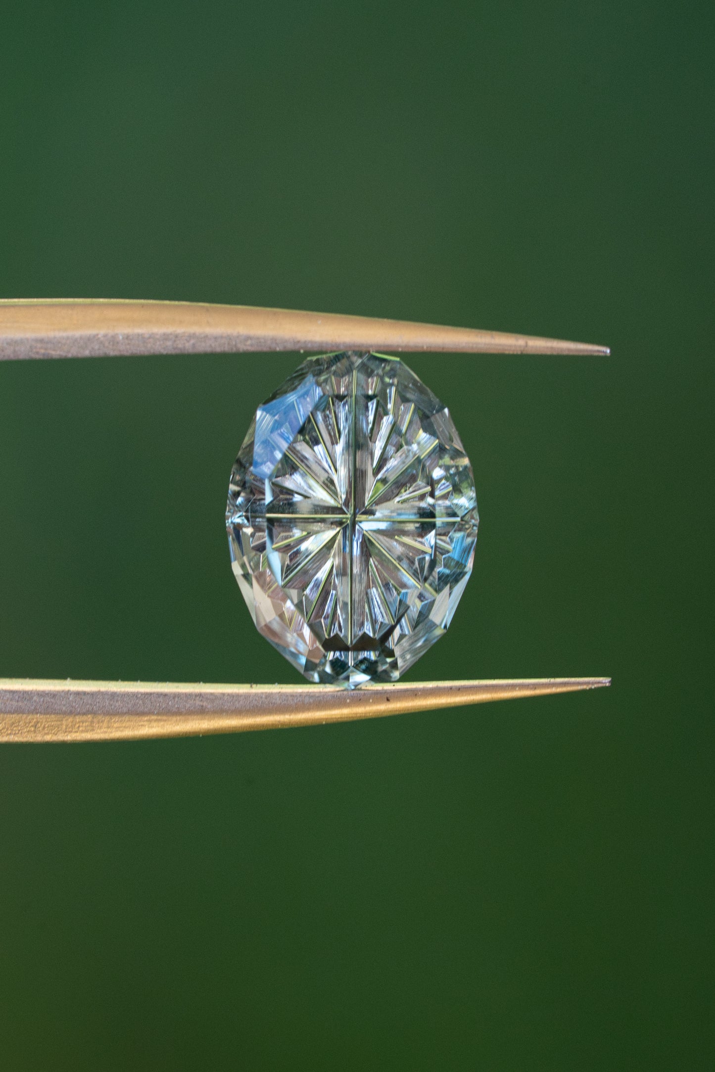 1.46 Carat Pale Green to Teal Fantasy Cut Oval Montana Sapphire