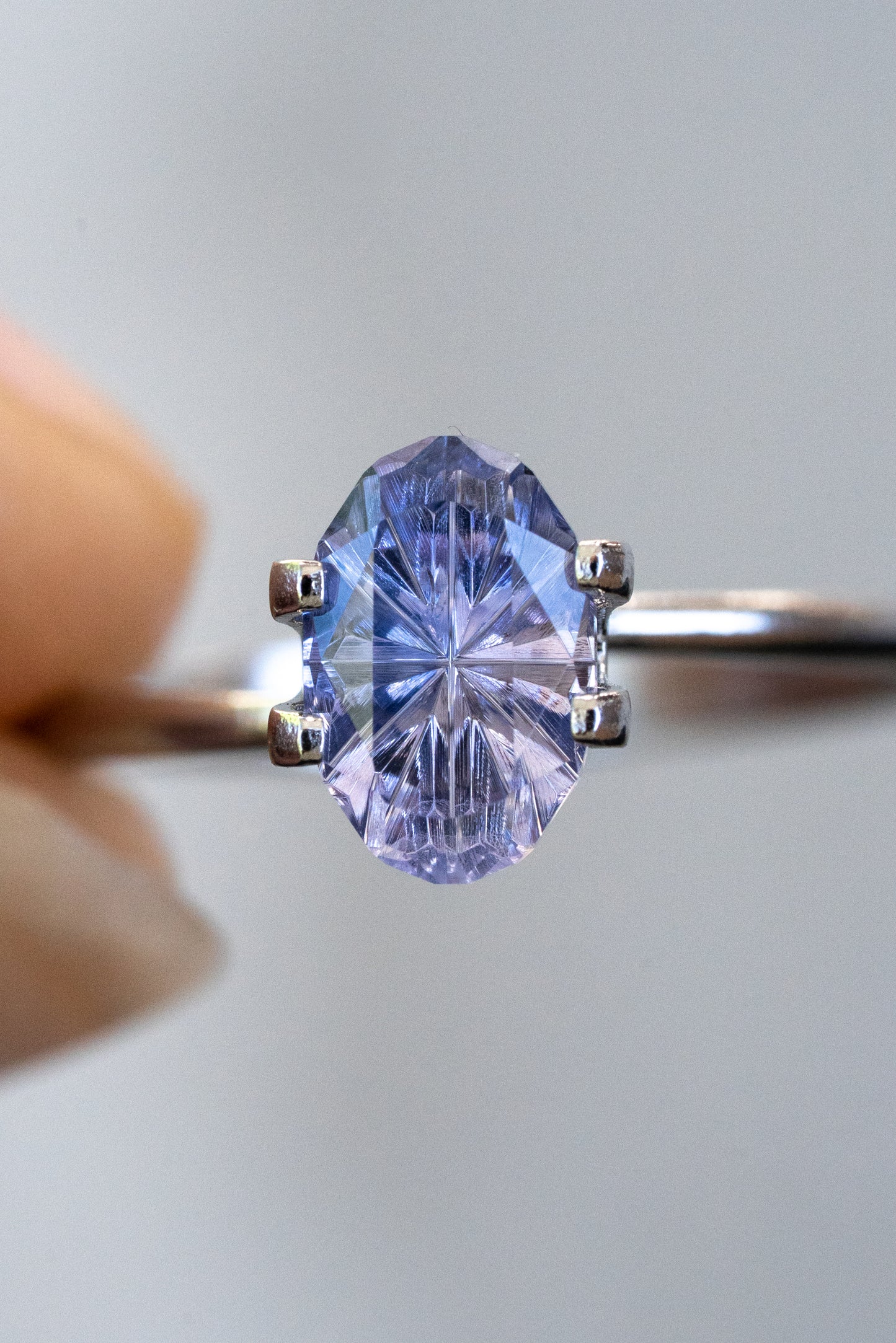 1.58 Carat Pink Lavender Bi-Colored Fantasy Cut Oval Madagascar Sapphire