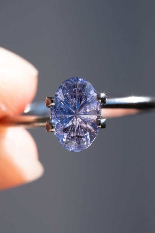 1.58 Carat Pink Lavender Bi-Colored Fantasy Cut Oval Madagascar Sapphire