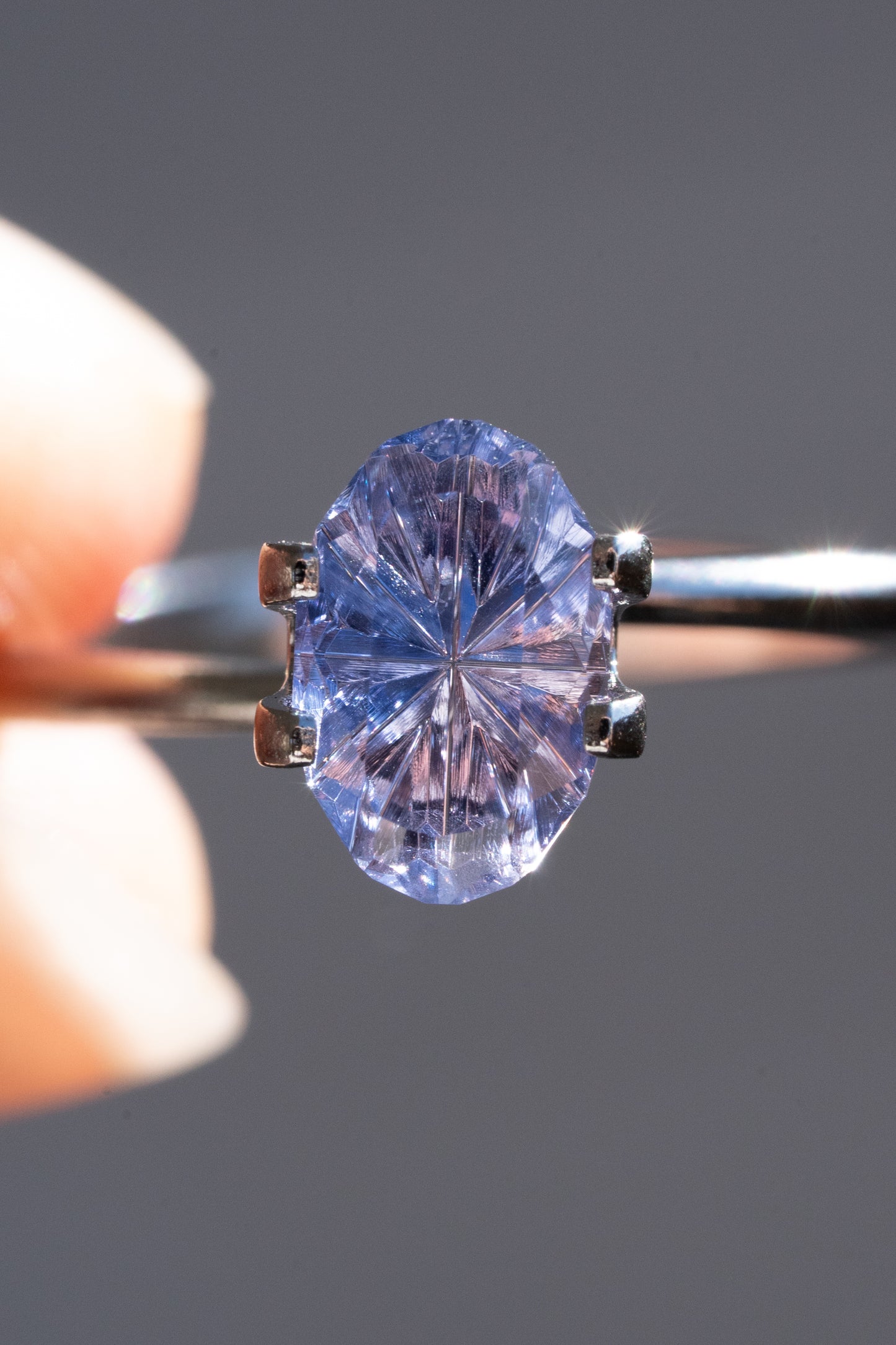 1.58 Carat Pink Lavender Bi-Colored Fantasy Cut Oval Madagascar Sapphire