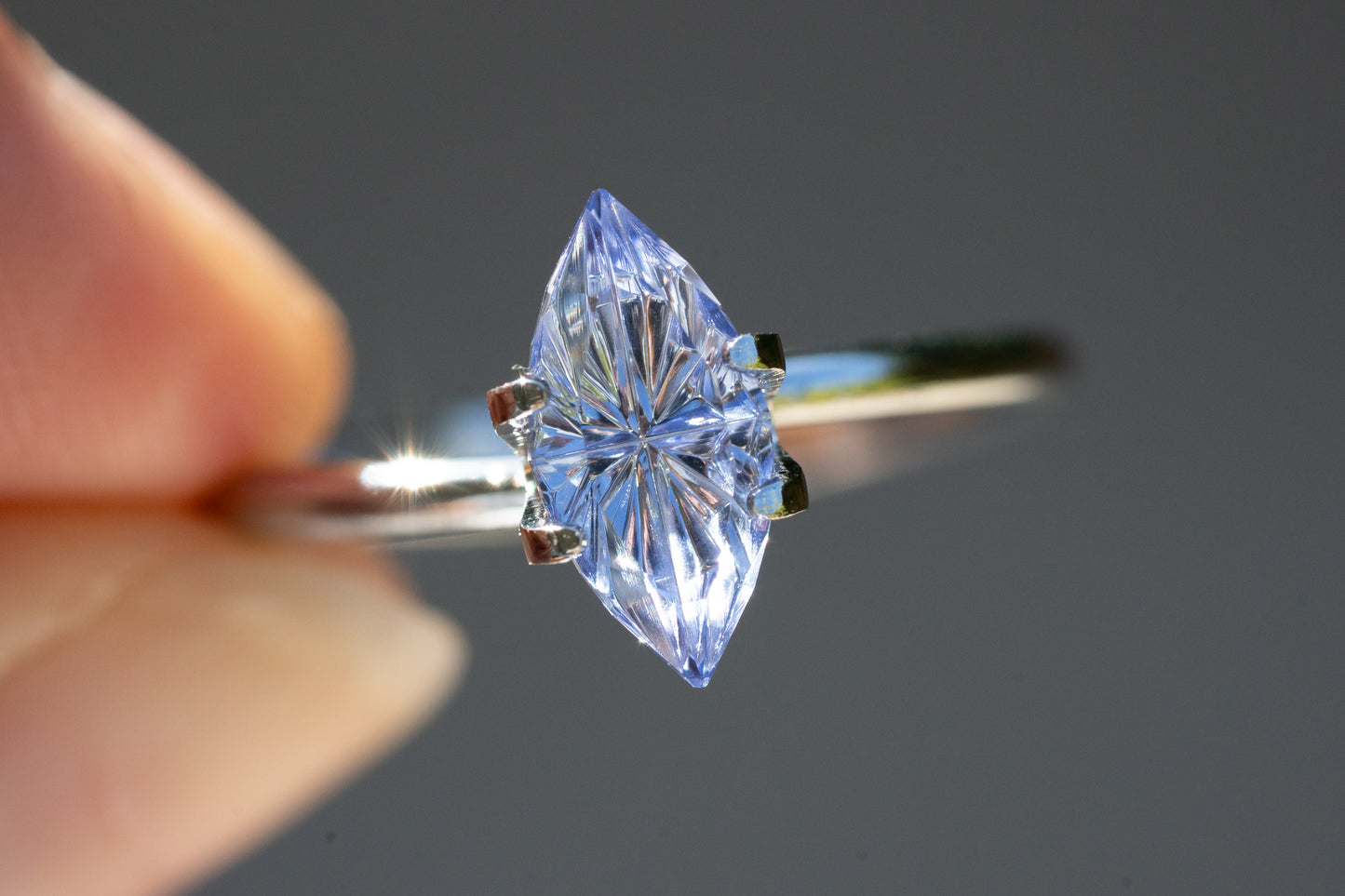 1.85 Carat Medium Periwinkle Lab Sapphire