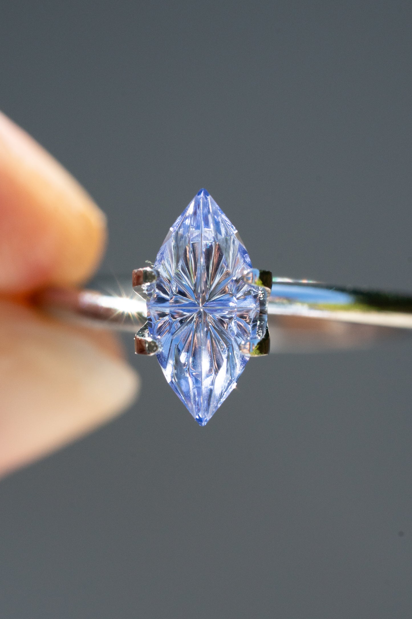 1.85 Carat Medium Periwinkle Lab Sapphire