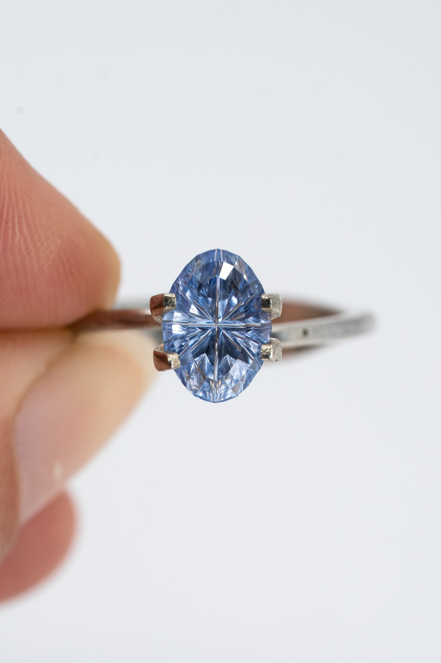 1.92 Carat Silvery Blue Fantasy Cut Madagascar Sapphire