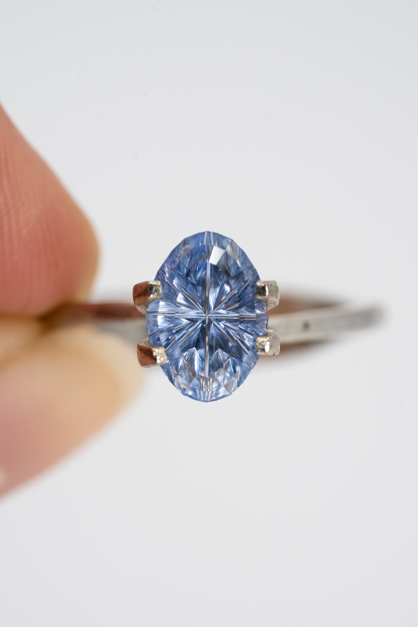 1.92 Carat Silvery Blue Fantasy Cut Madagascar Sapphire