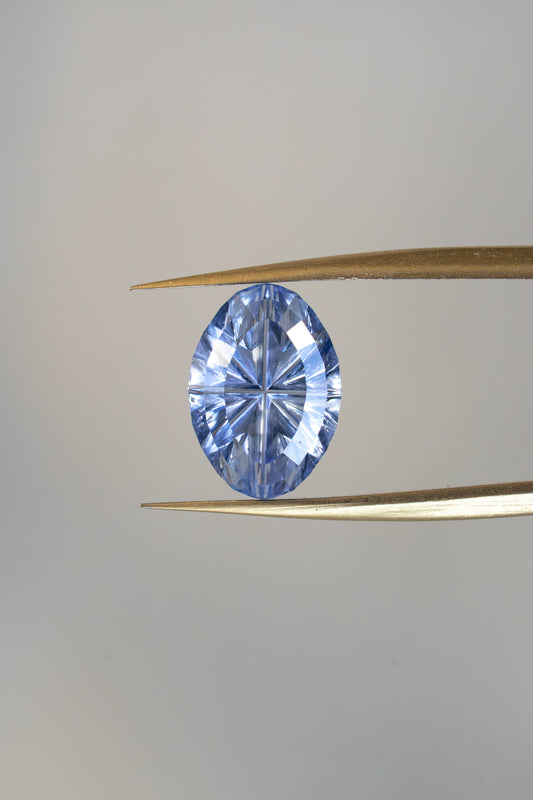 1.92 Carat Silvery Blue Fantasy Cut Madagascar Sapphire