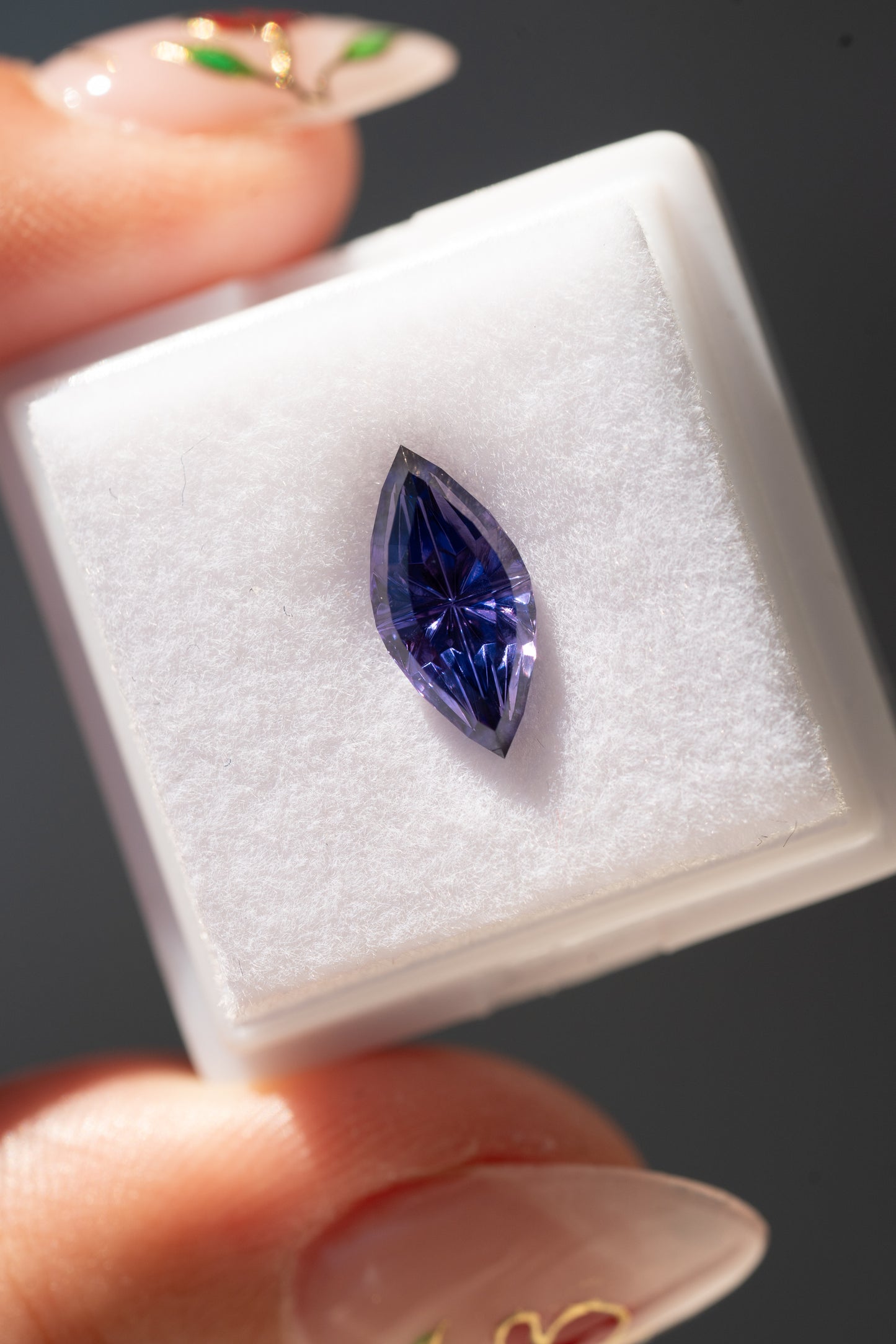 2.12 Carat Purple Blue Fantasy Cut Lab Sapphire