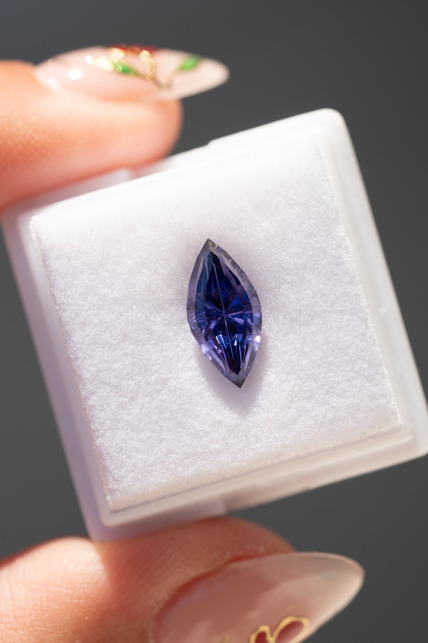 2.12 Carat Purple Blue Fantasy Cut Lab Sapphire
