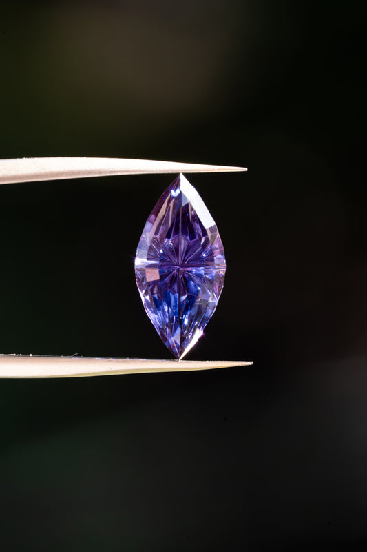 2.12 Carat Purple Blue Fantasy Cut Lab Sapphire