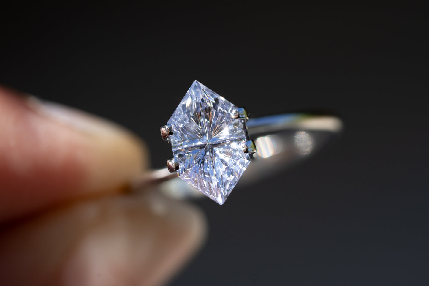 2.22 Carat Silvery Blue Lab Sapphire