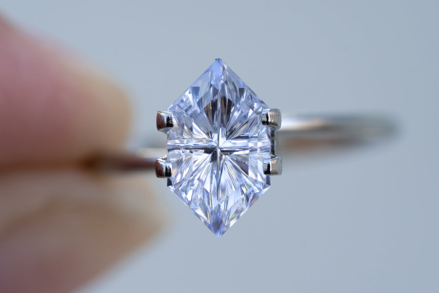 2.22 Carat Silvery Blue Lab Sapphire