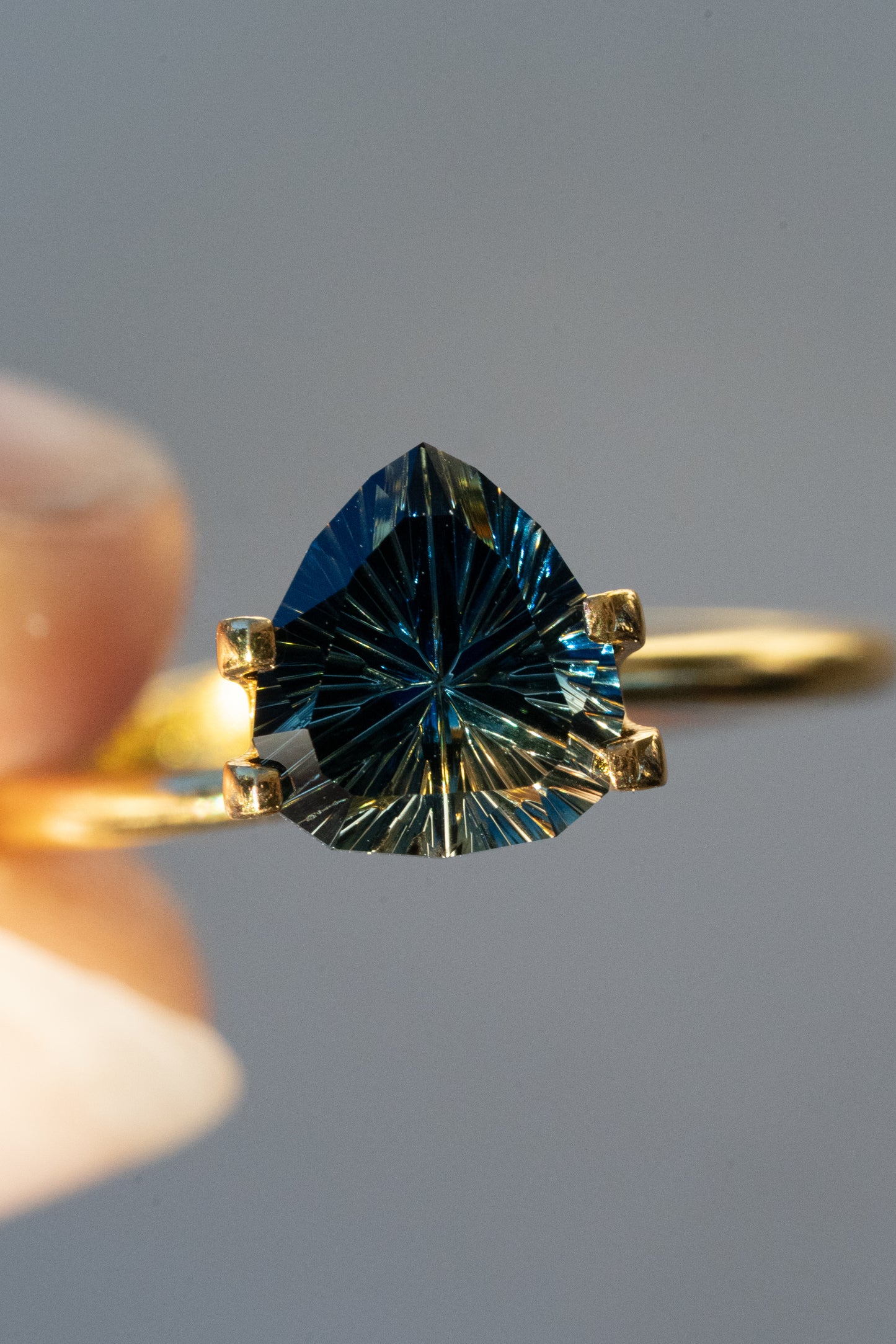 2.24 Carat Blue Yellow Parti-Colored Fantasy Cut Australian Sapphire