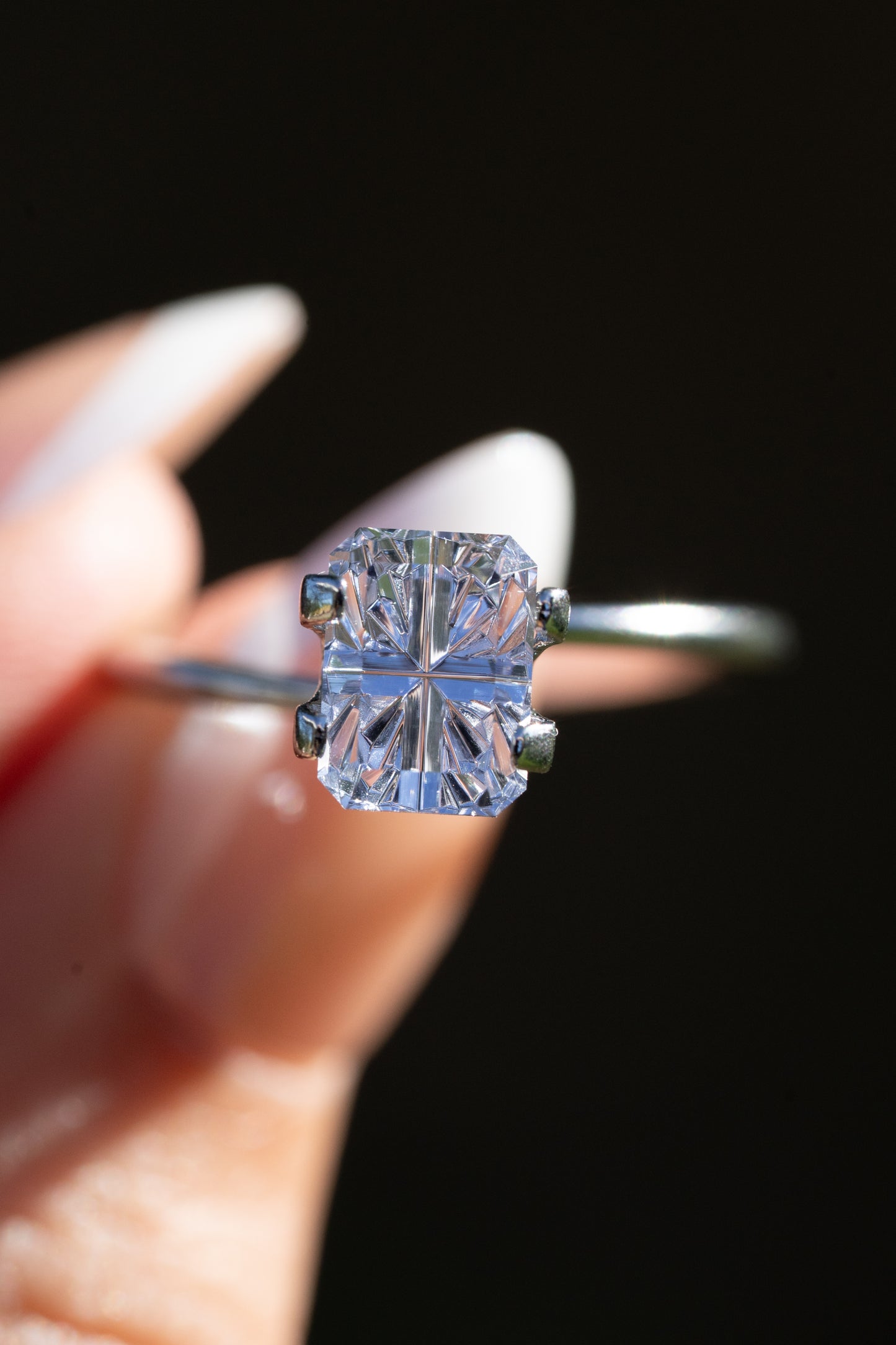 2.36 Carat Silvery Blue Lab Sapphire
