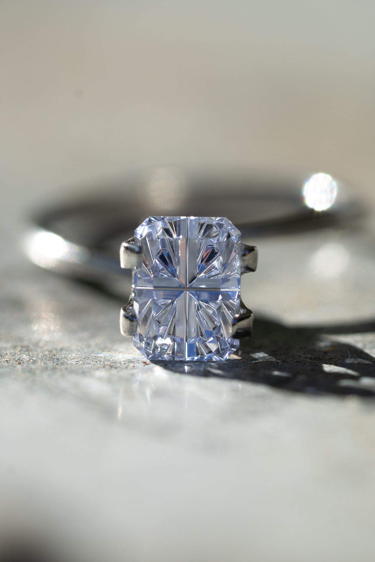 2.36 Carat Silvery Blue Lab Sapphire