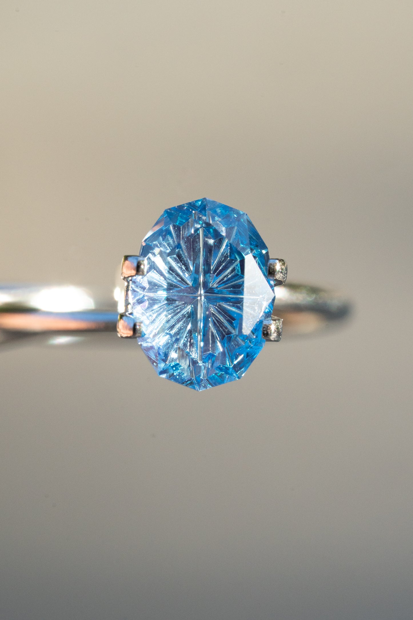 2.47 Carat Vibrant Blue Fantasy Cut Lab Sapphire