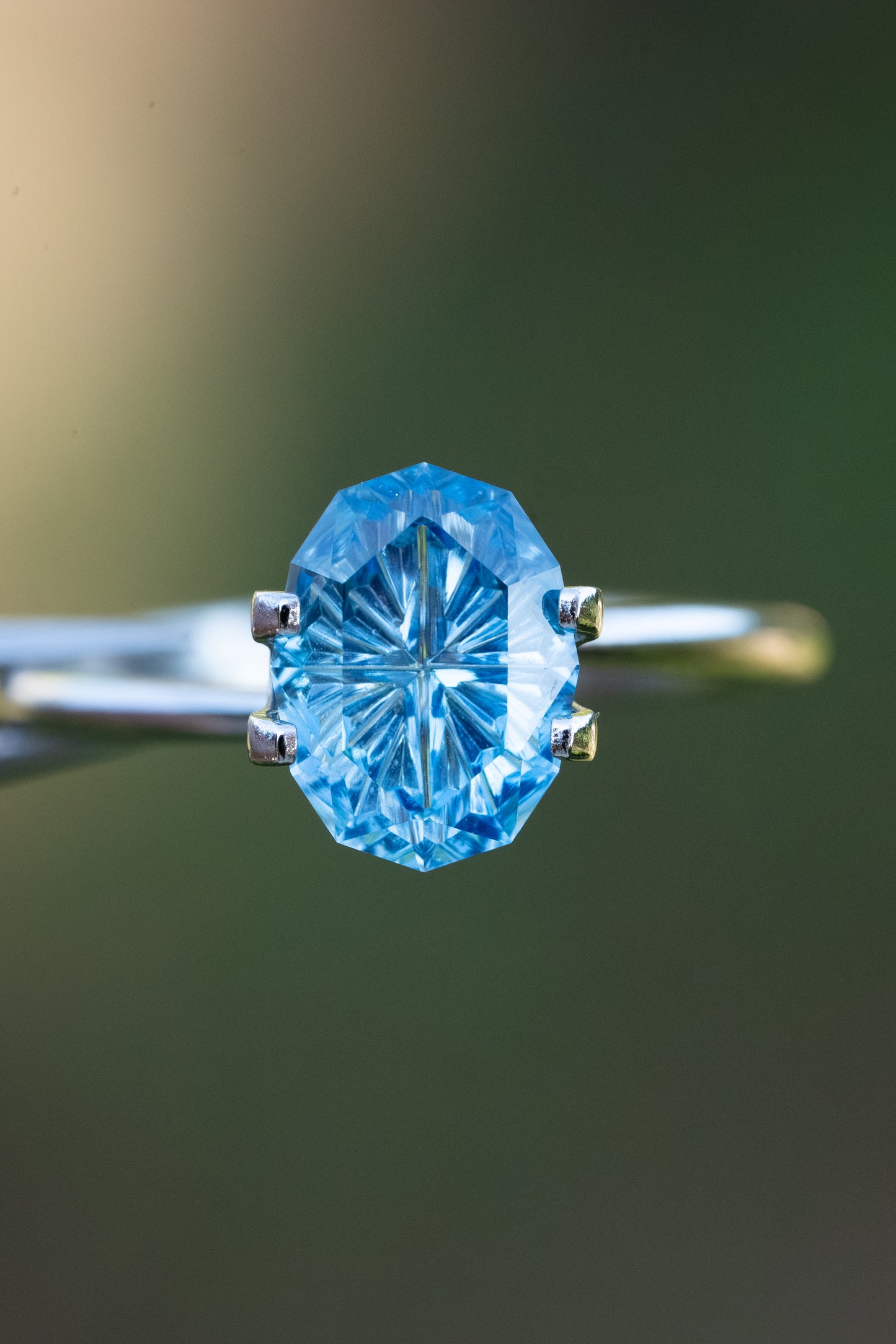 2.47 Carat Vibrant Blue Fantasy Cut Lab Sapphire