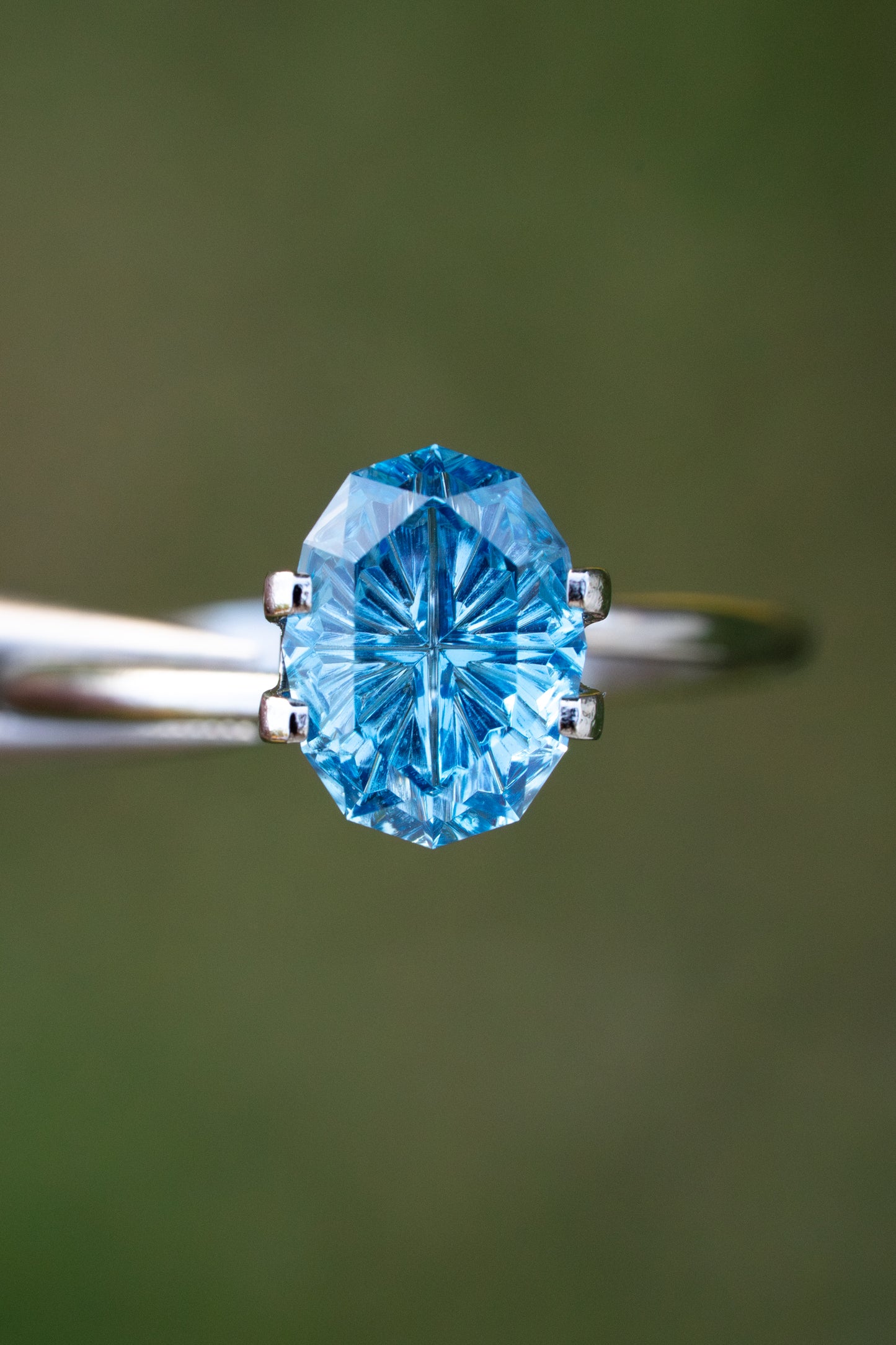 2.47 Carat Vibrant Blue Fantasy Cut Lab Sapphire
