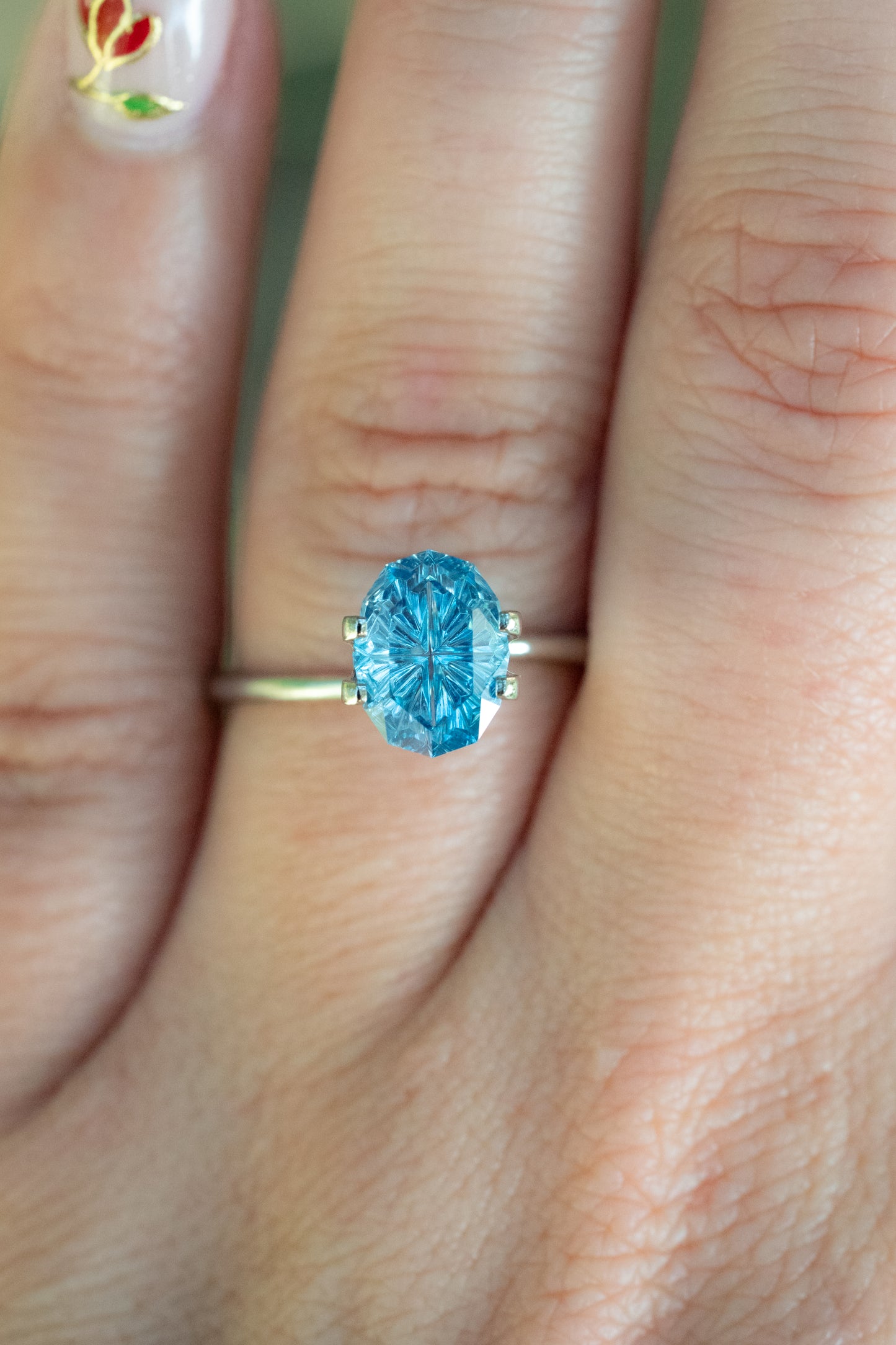 2.47 Carat Vibrant Blue Fantasy Cut Lab Sapphire