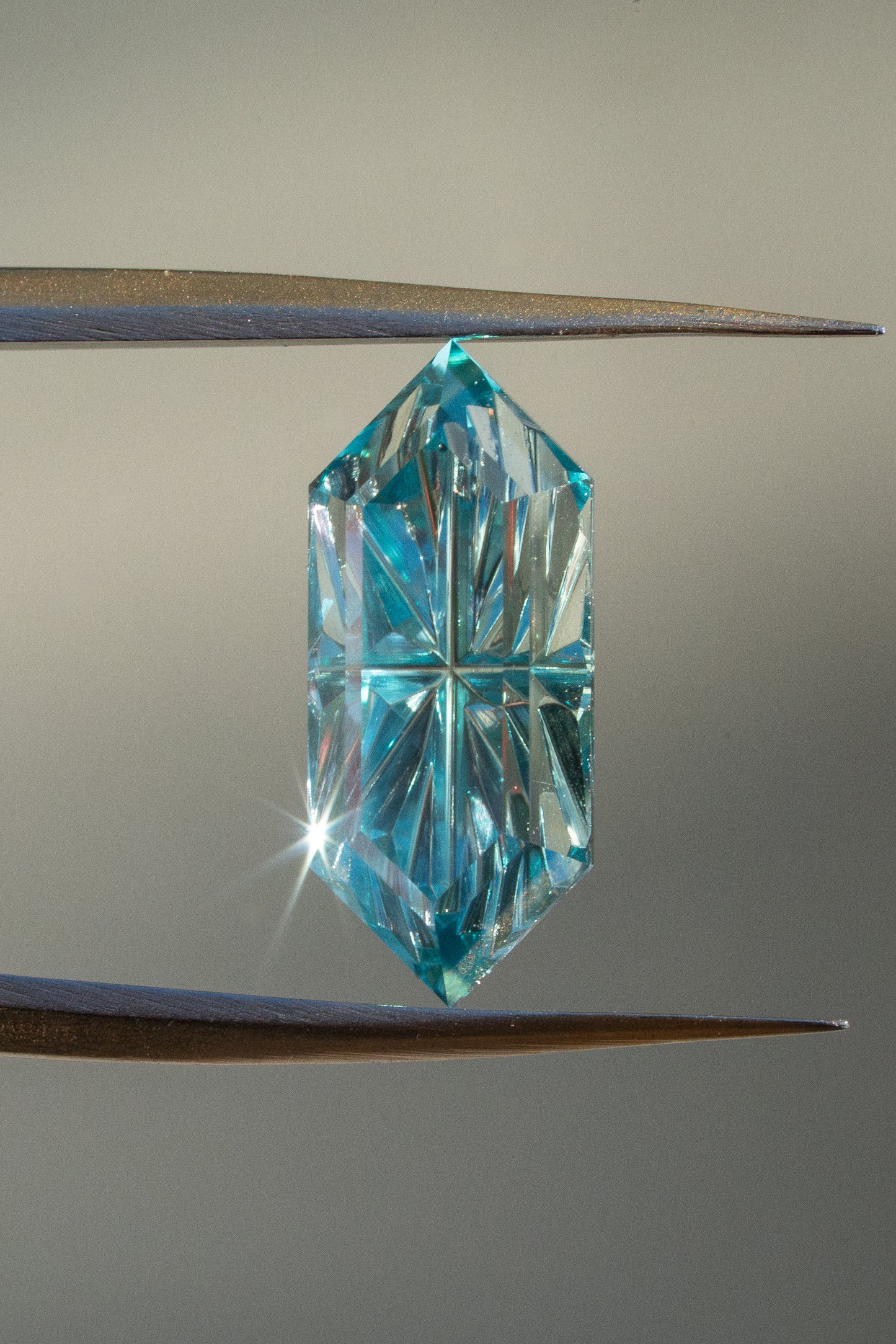 2.4 Carat Lagoon Green Two Tone Fantasy Cut Lab Sapphire